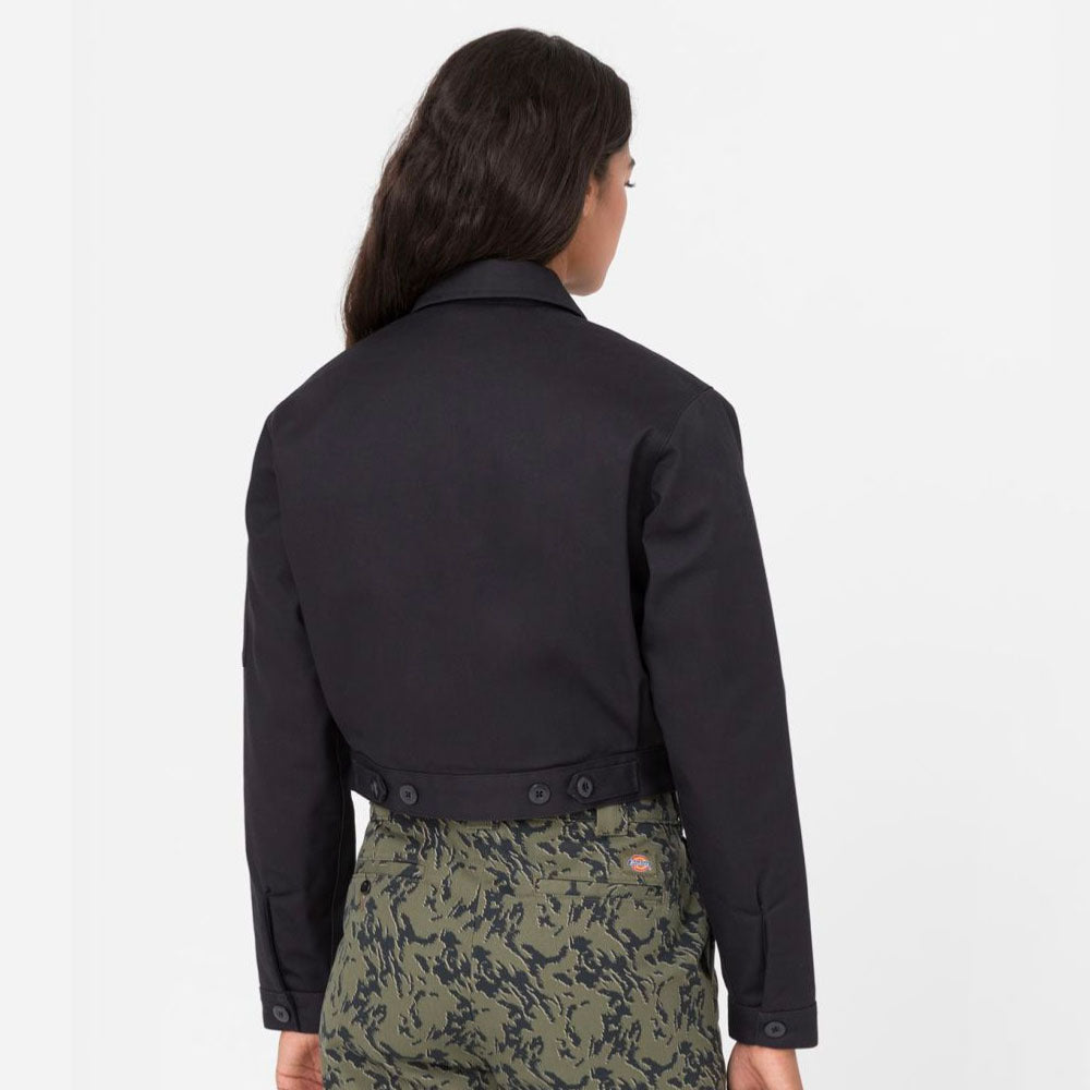 DICKIES - WOMEN UNLINED CROPPED EISENHOWER JACKET REC - BLACK