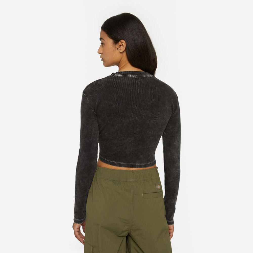 DICKIES - NEWINGTON LS TEE DOUBLE DYE - Acid Wash Black