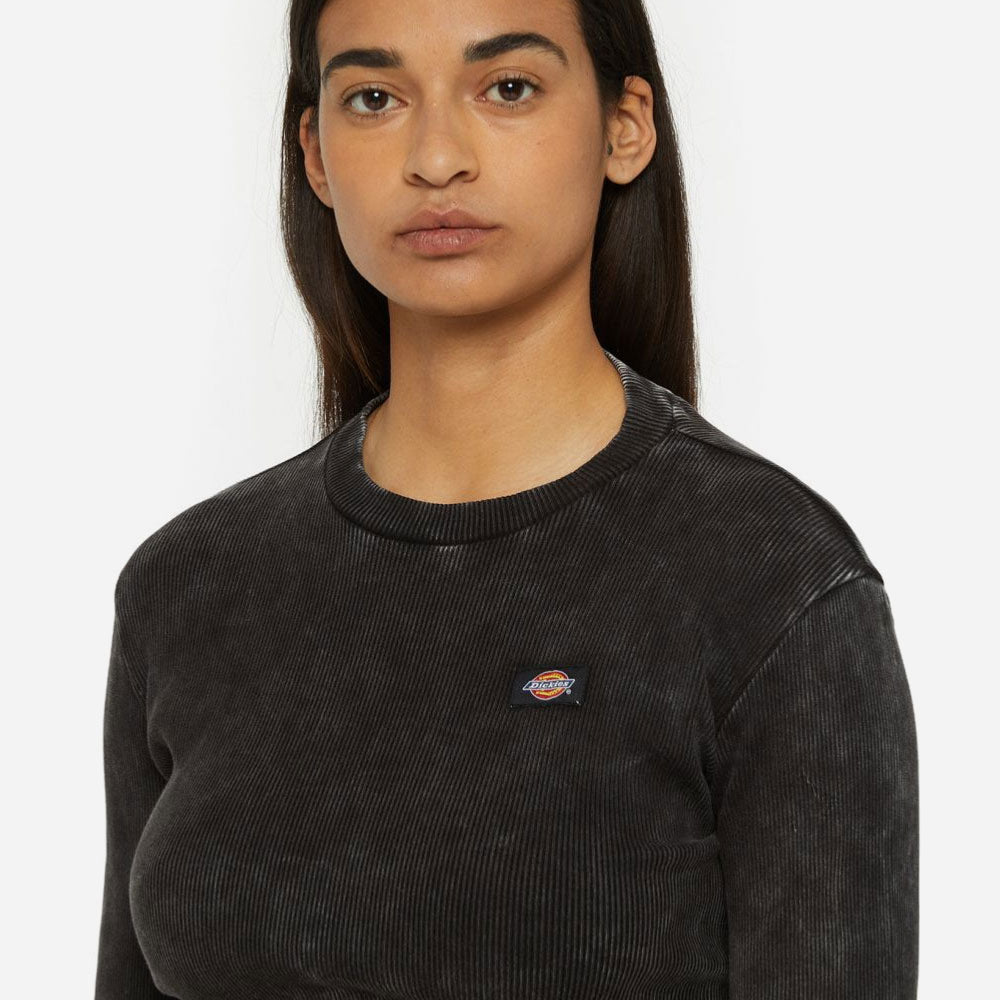 DICKIES - NEWINGTON LS TEE DOUBLE DYE - Acid Wash Black