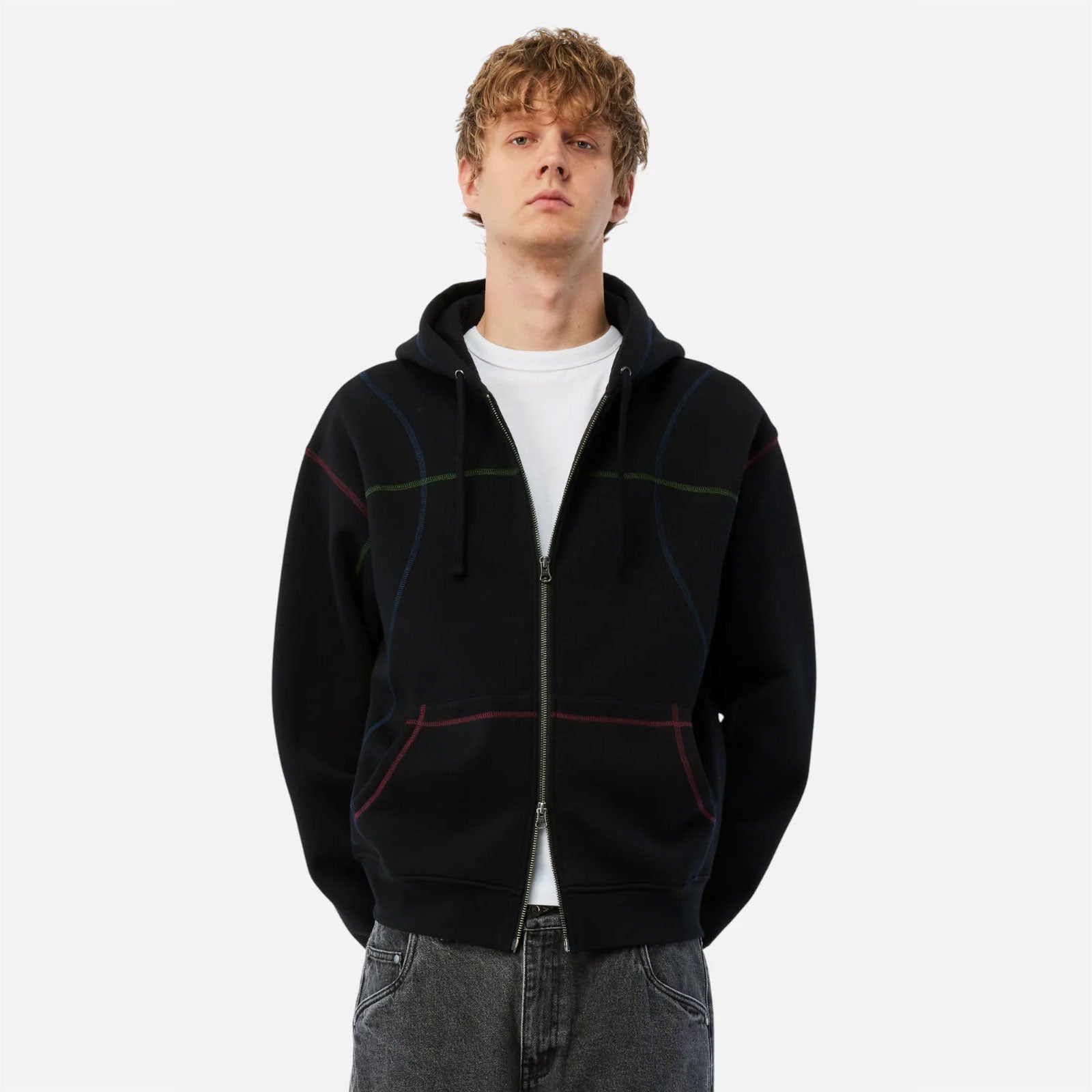 Dime - Court Zip Hoodie - Black Multi