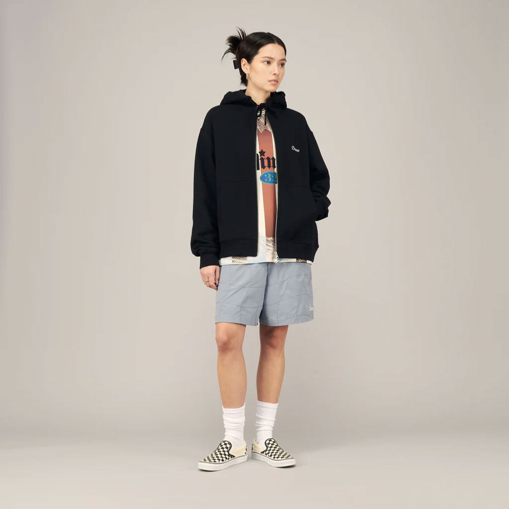 DIME - CURSIVE SMALL LOGO ZIP HOODIE - Black