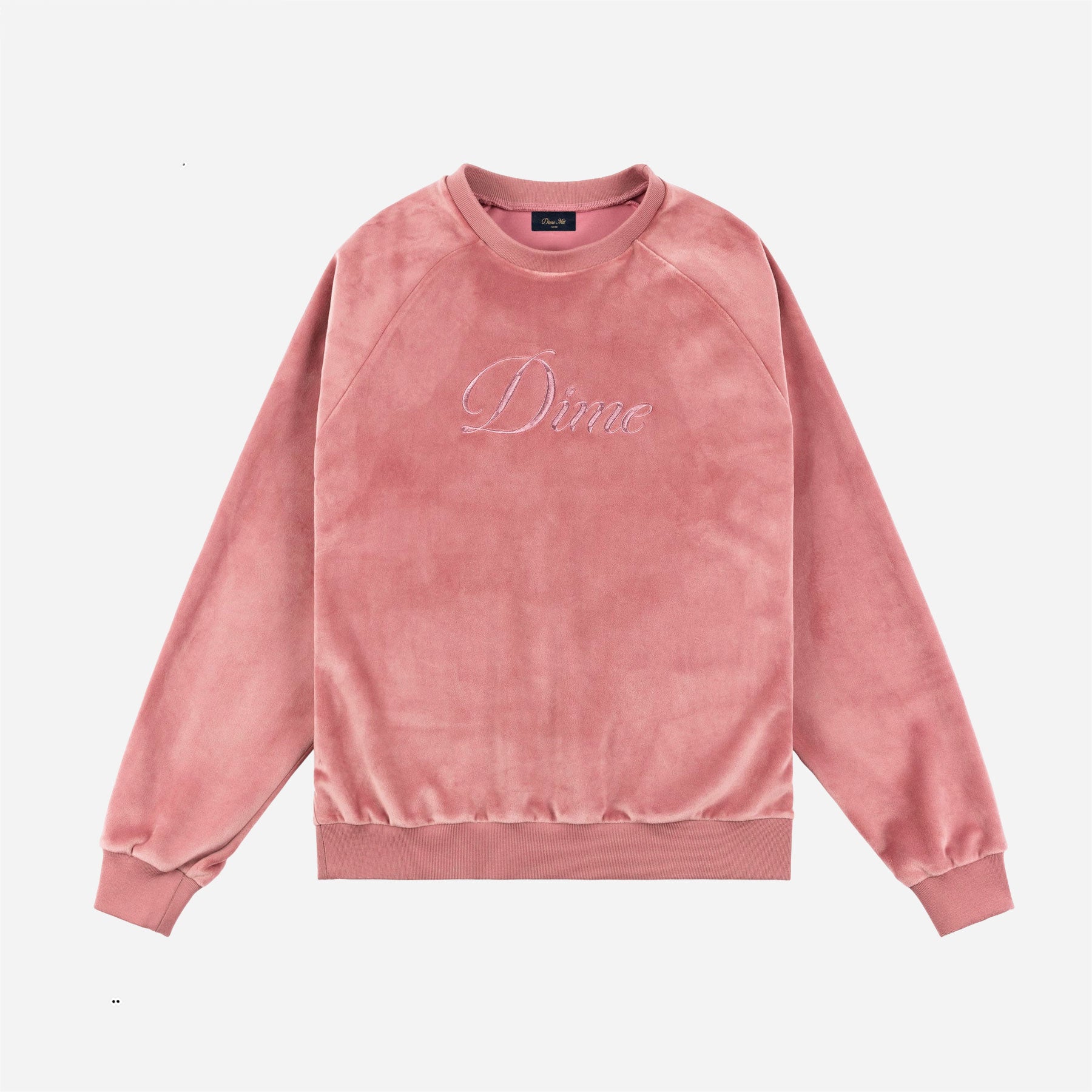 DIME - CREWNECK CURSIVE VELVET- Dusty pink