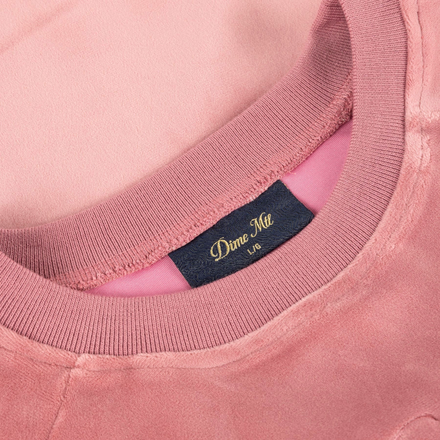 DIME - CREWNECK CURSIVE VELVET- Dusty pink