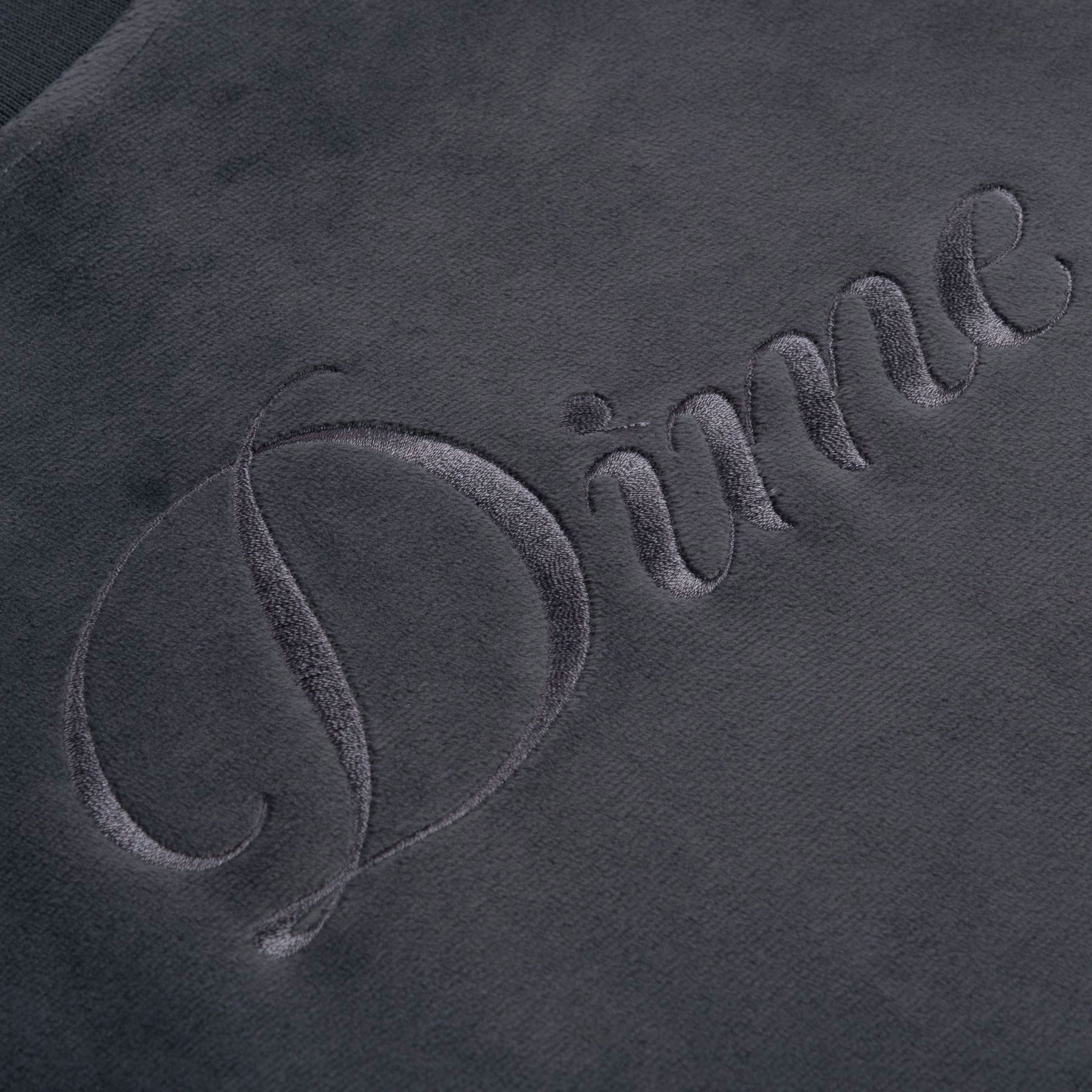DIME - CREWNECK CURSIVE VELVET- Smoke