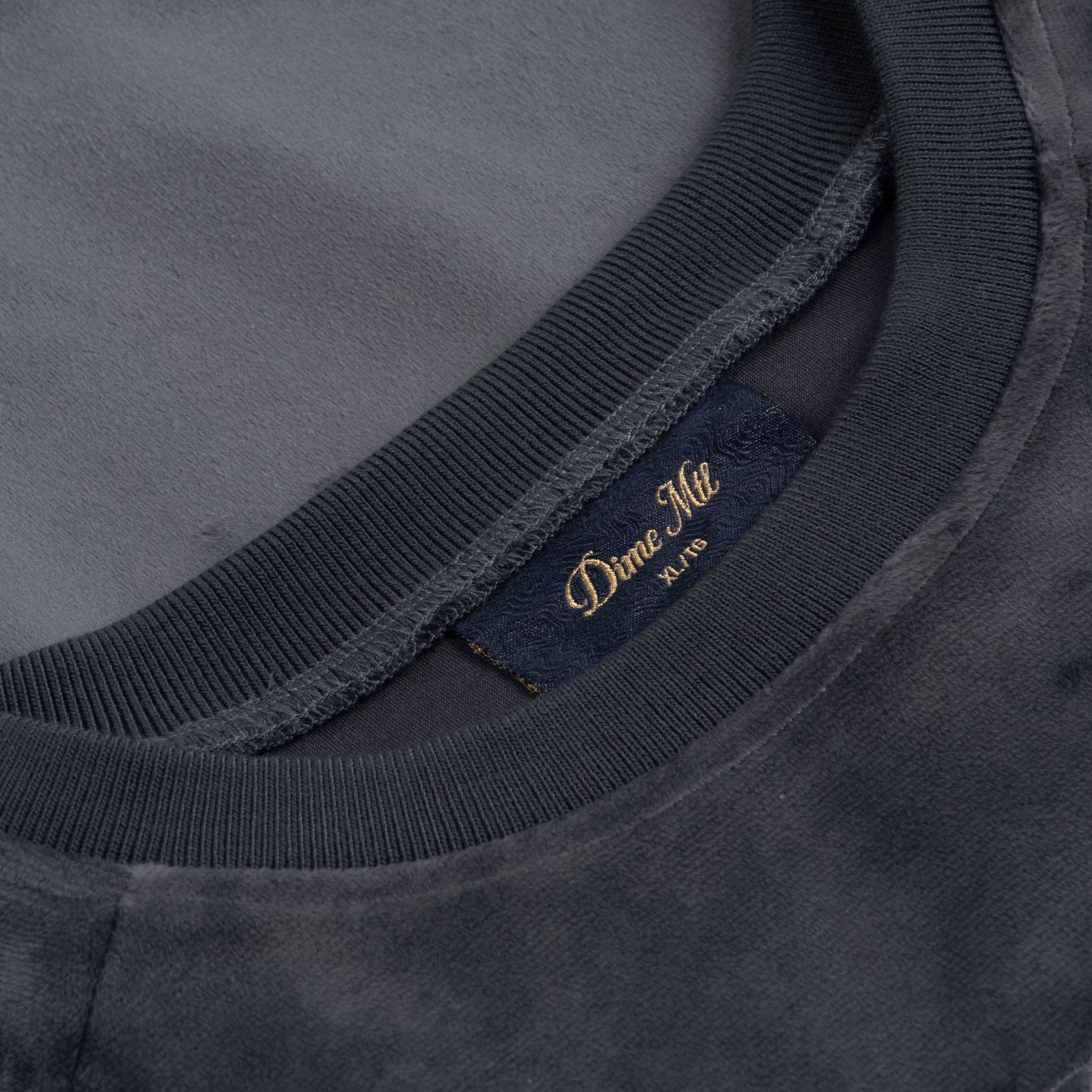 DIME - CREWNECK CURSIVE VELVET- Smoke