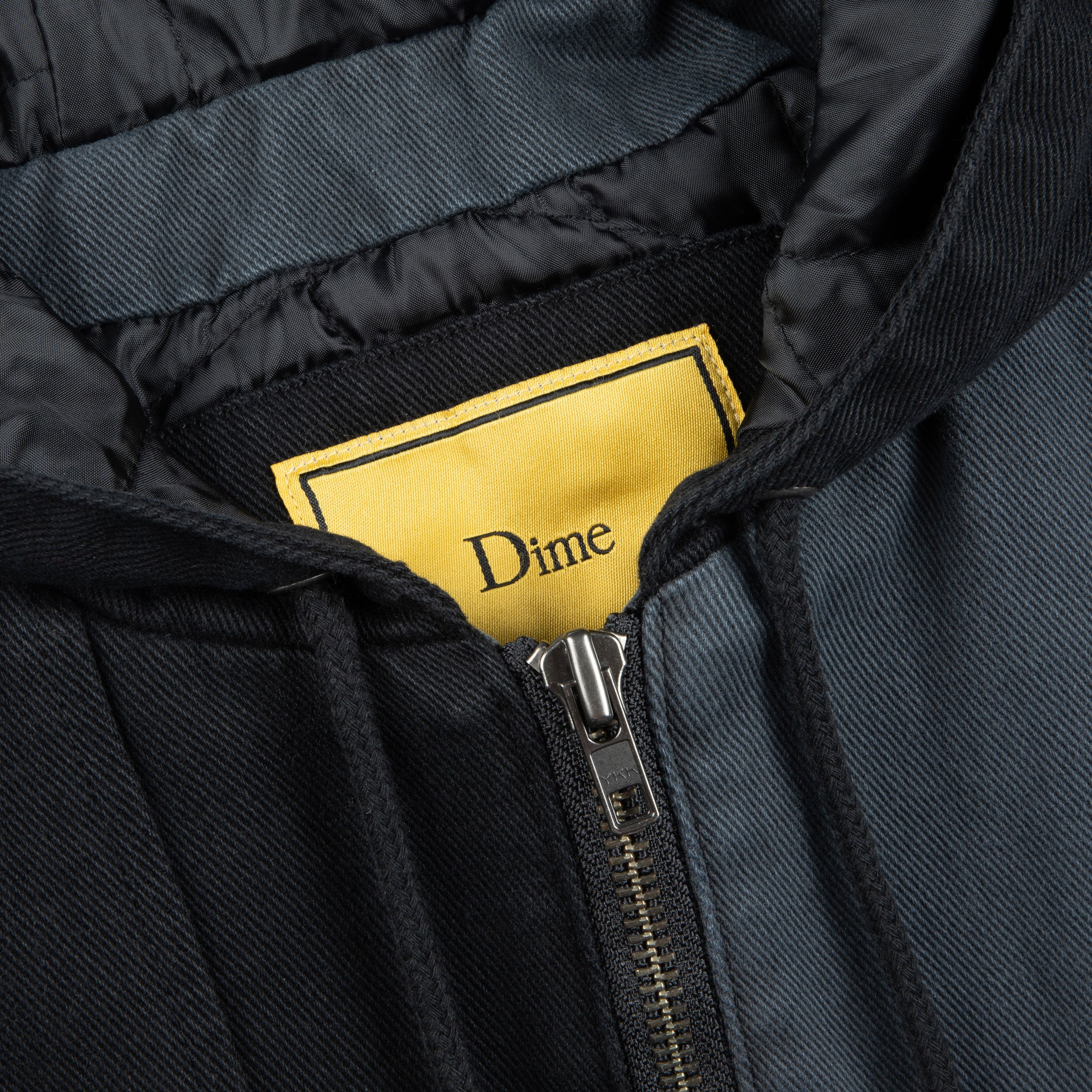 DIME - PANNEL DENIM HOODED BOMBER - Charcoal