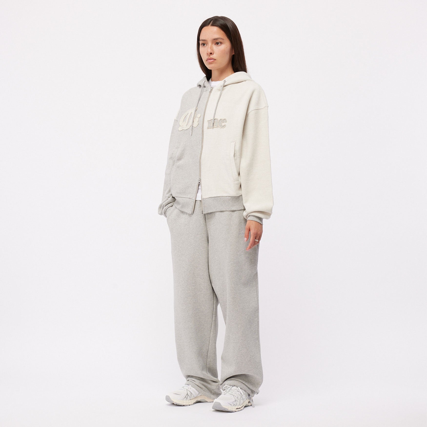 Dime - Reverse French Terry Zip Hoodie - Heather Gray