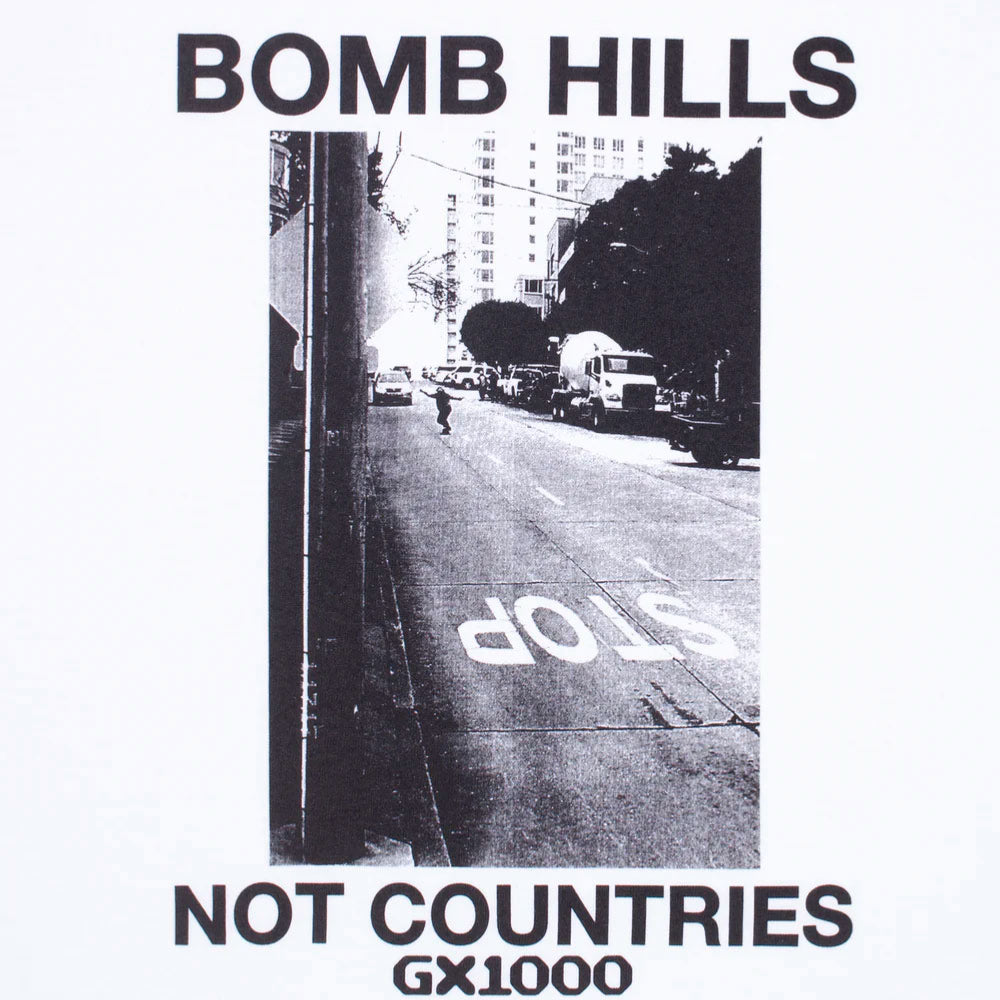 GX1000 - BOMB HILLS NOT COUNTRIES TEE - White