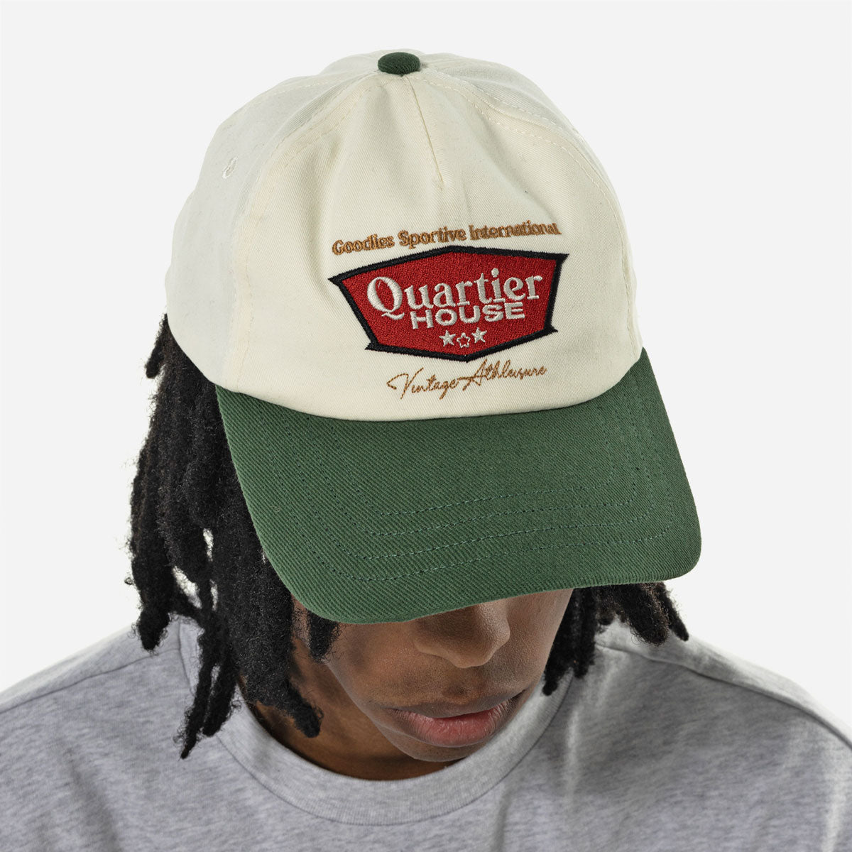 Goodies Sportive - Quartier Parisien Cap - Ecru / Green