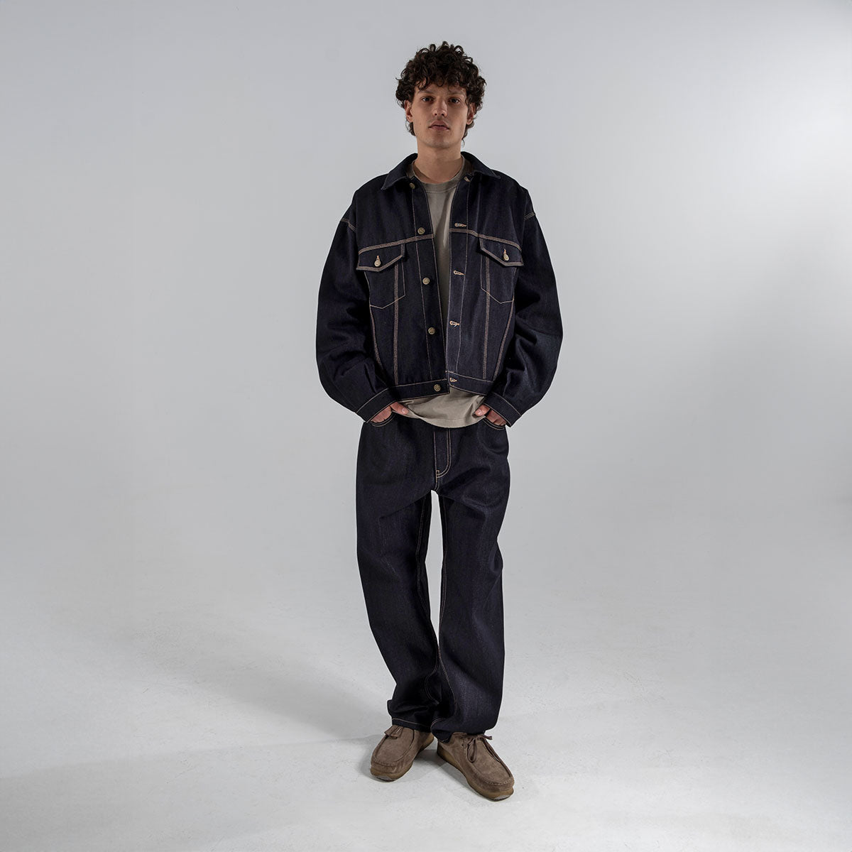 Goodies Sportive - Raw Denim Wide Leg Pants - Denim