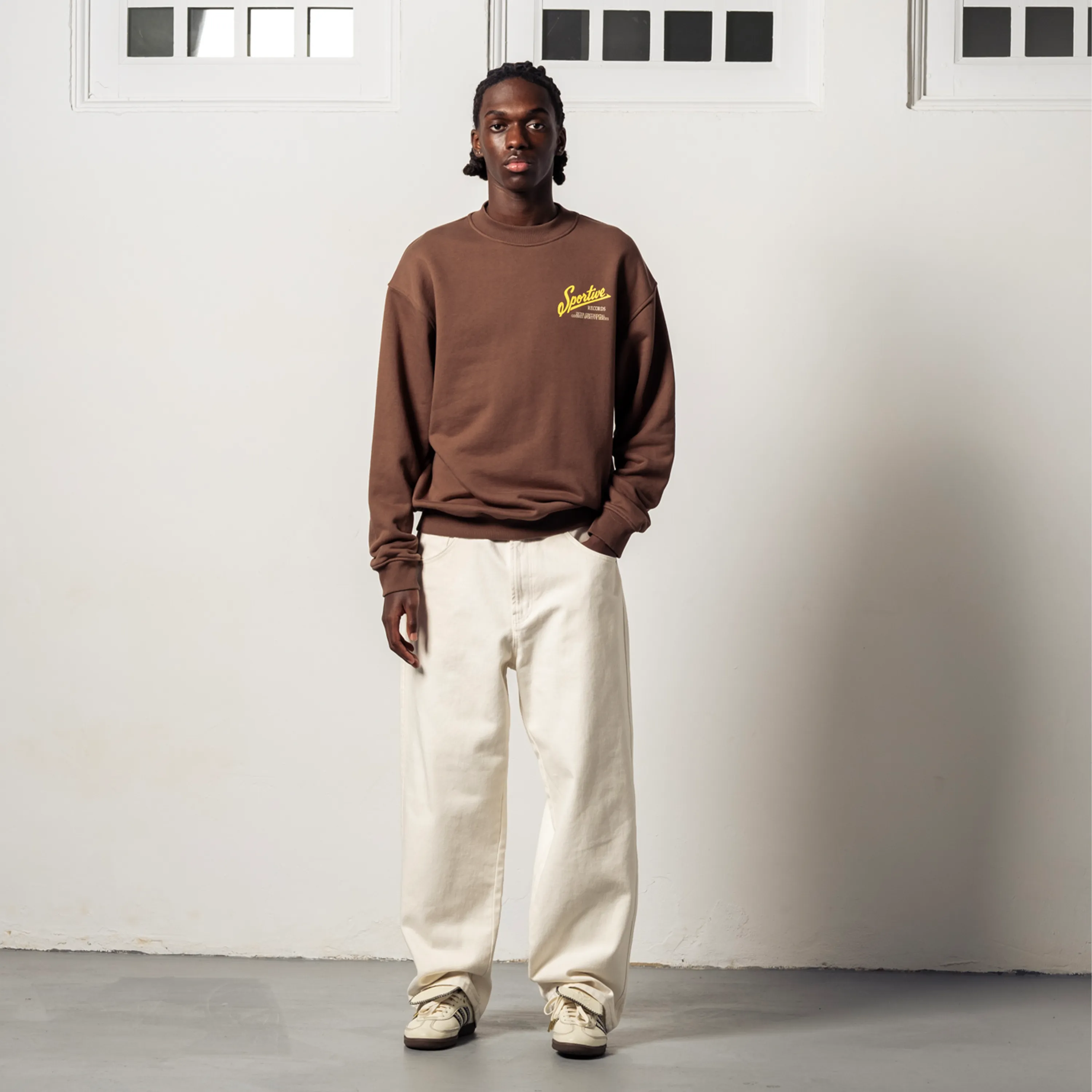 Goodies Sportive Wide Leg Angora Pants White