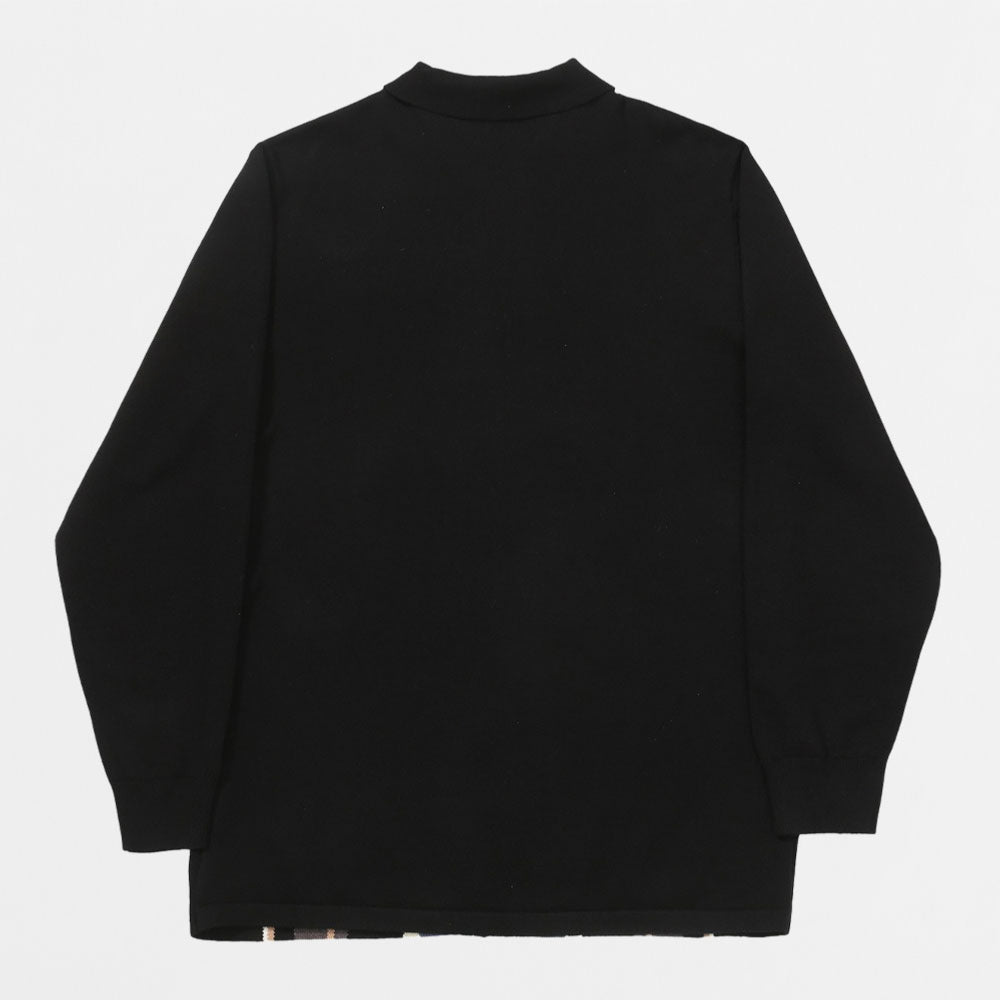 HELAS - BUNDY FULL ZIP KNIT POLO - Black