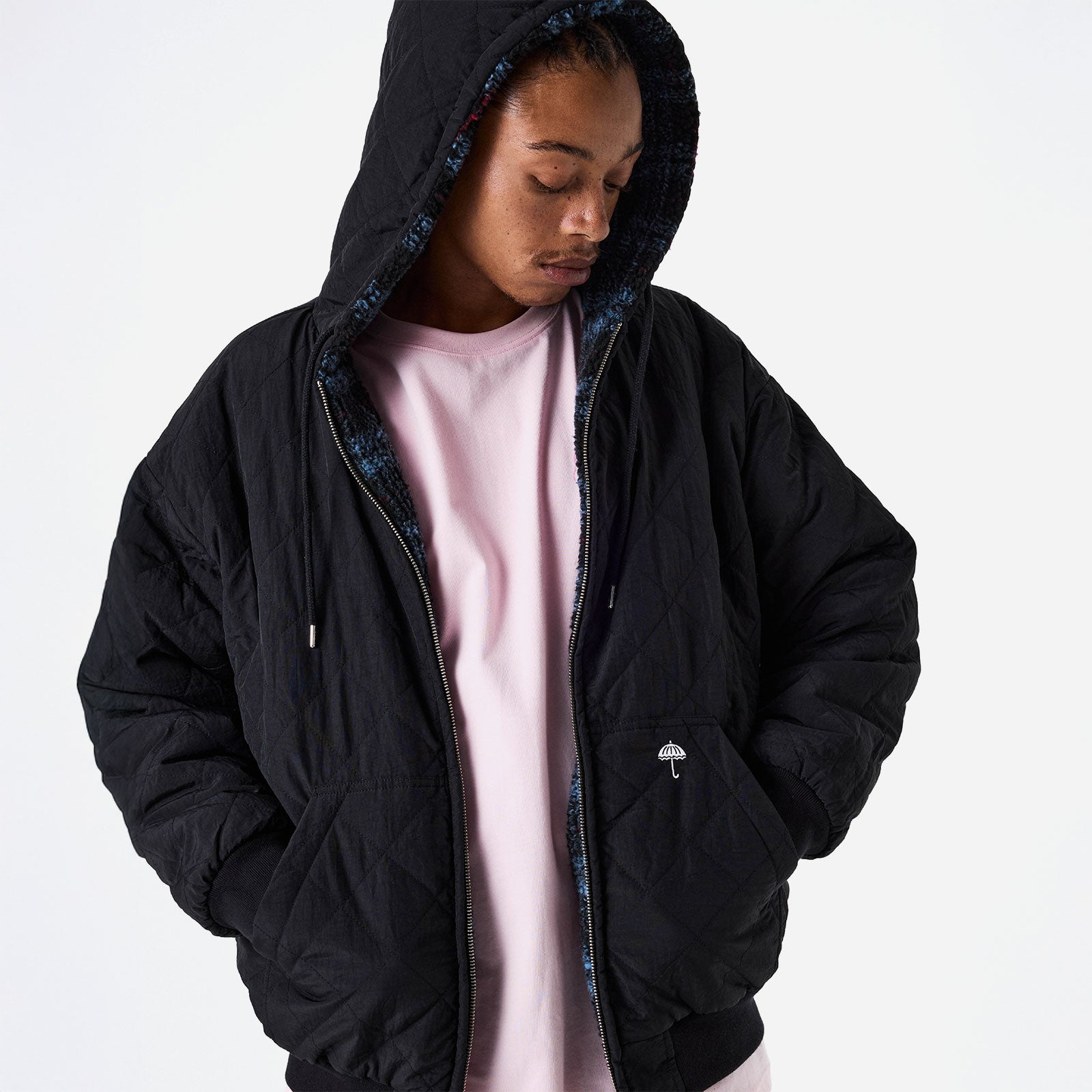 Hélas - Ocaro Reversible Checkered Full Zip Jacket - Navy / Black