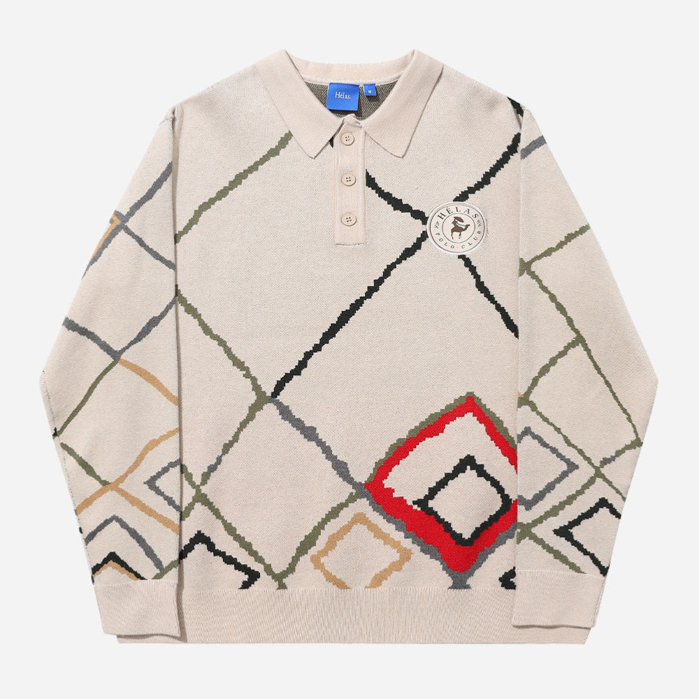 HELAS - POLO CLUB LS POLO KNIT - Off White