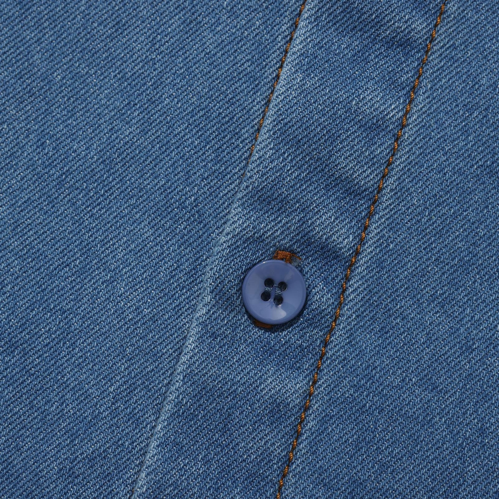 Hélas- Bad Washed Denim Shirt - Light Blue