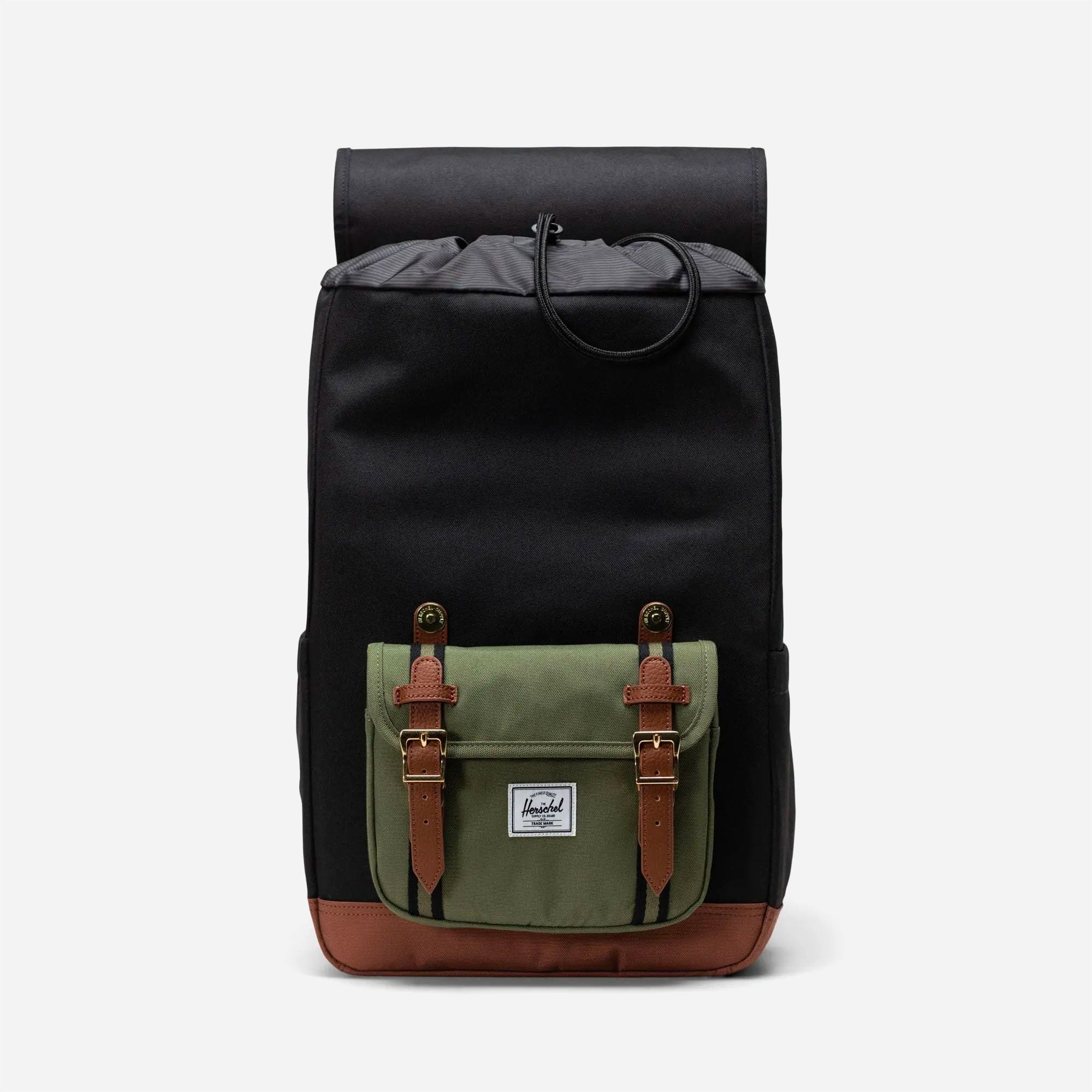 Herschel - New Little America Mid -Volume - Black Four Leaf Clover Saddle Brown