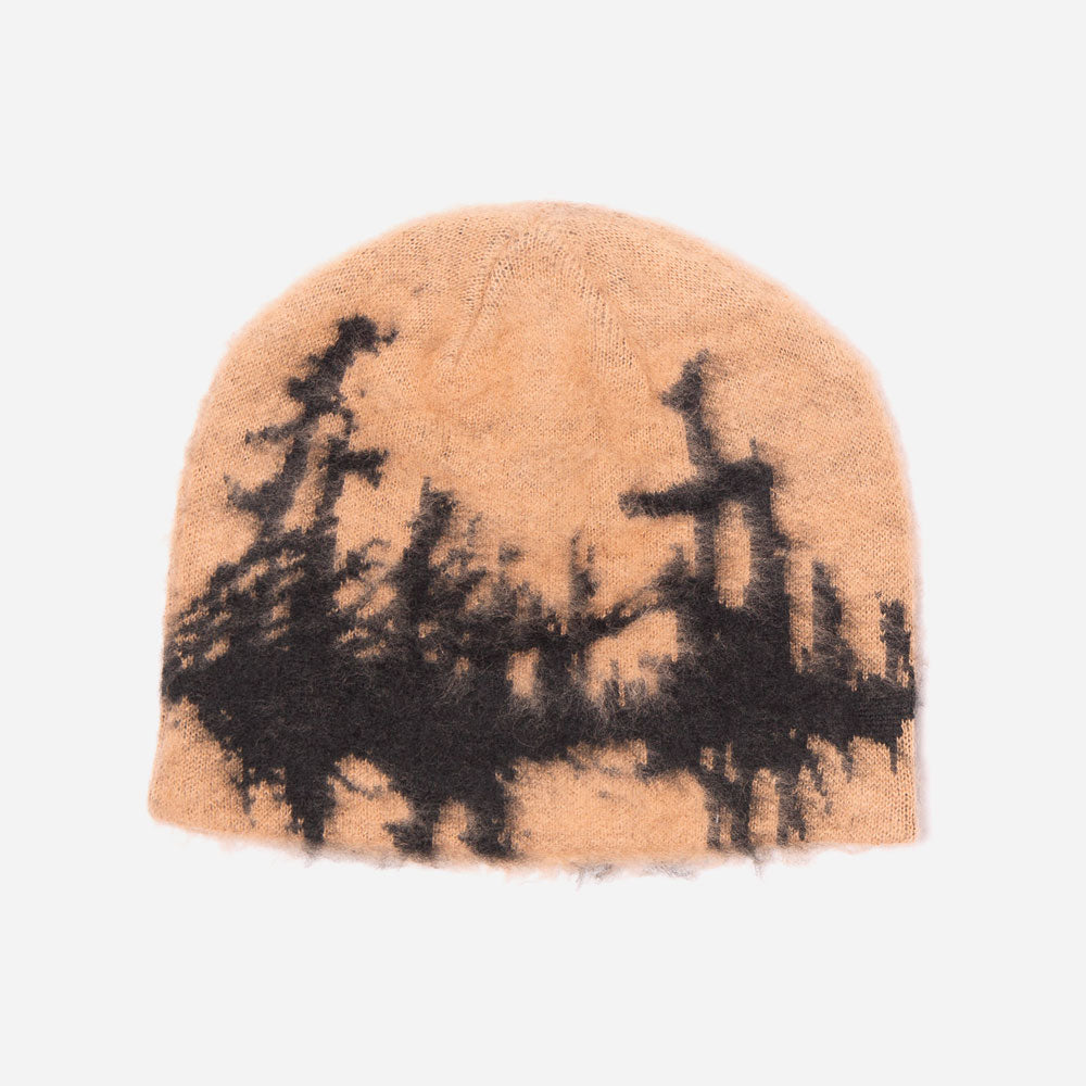 HODDLE - FAUX MOHAIR SKULL BEANIE - Tan