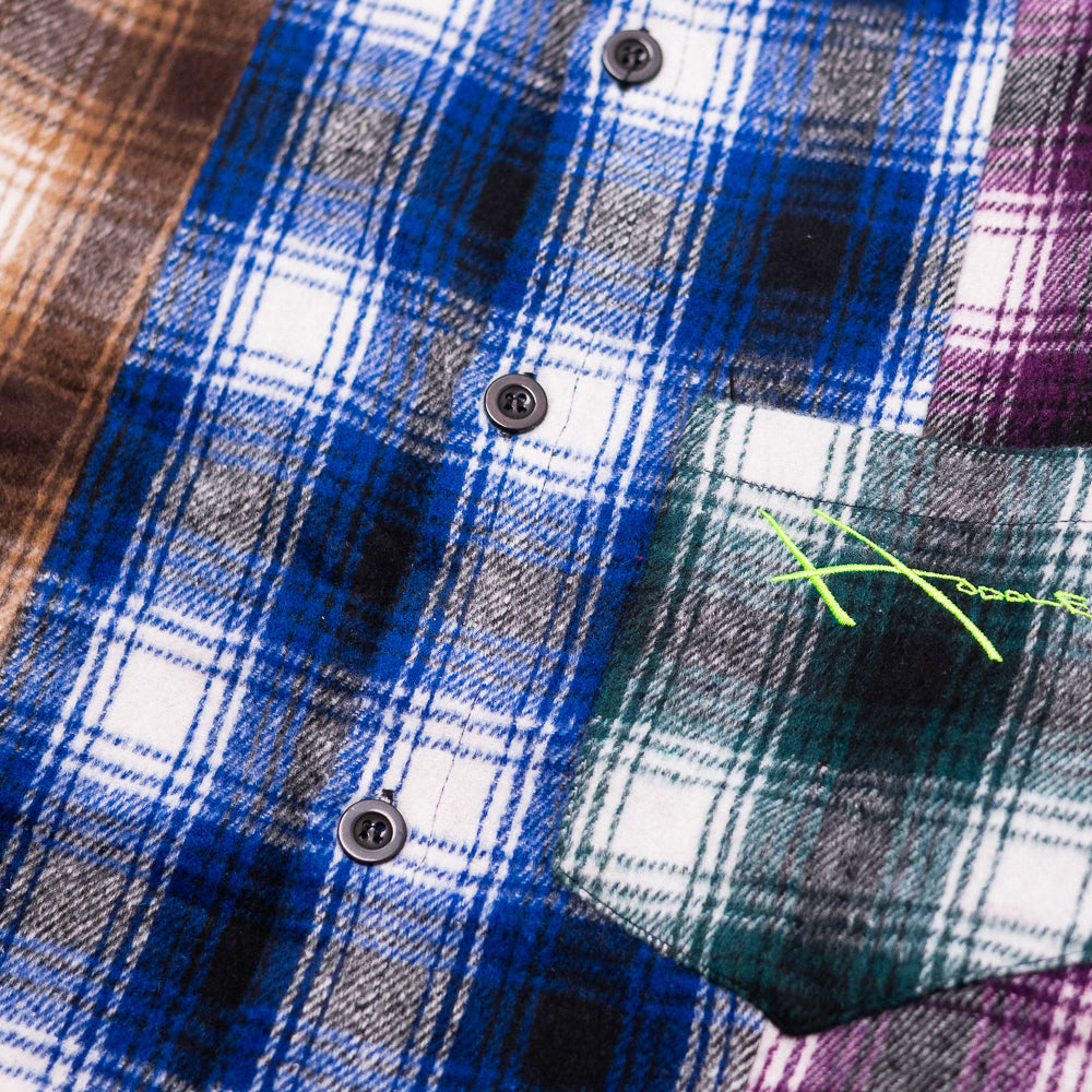 HODDLE - SPECTRUM FLANNEL SHIRT - Orange Blue Purple