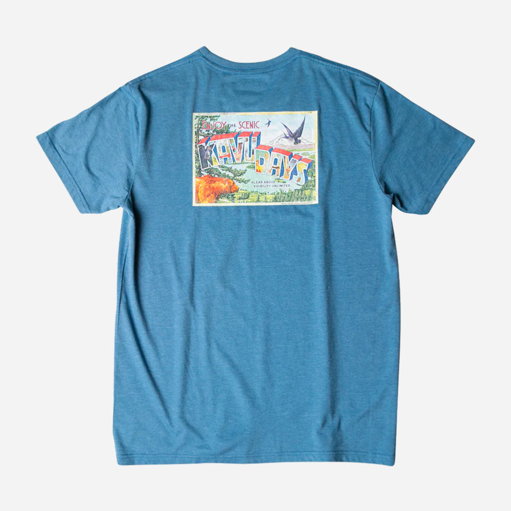 KAVU - POST OUT TEE - Steel Blue