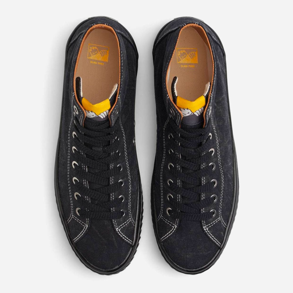 LAST RESORT AB x SPITFIRE - VM003 CANVAS HI - Washed Black - Black