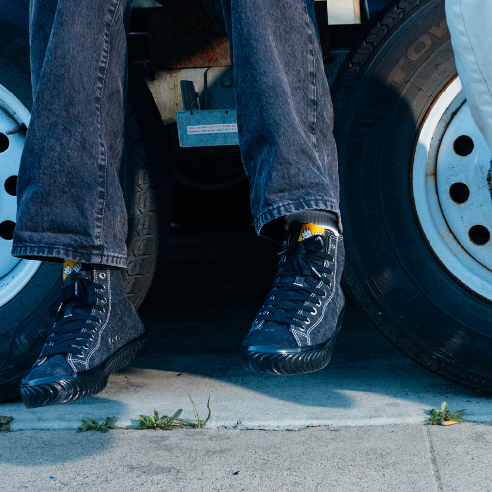 LAST RESORT AB x SPITFIRE - VM003 CANVAS HI - Washed Black - Black