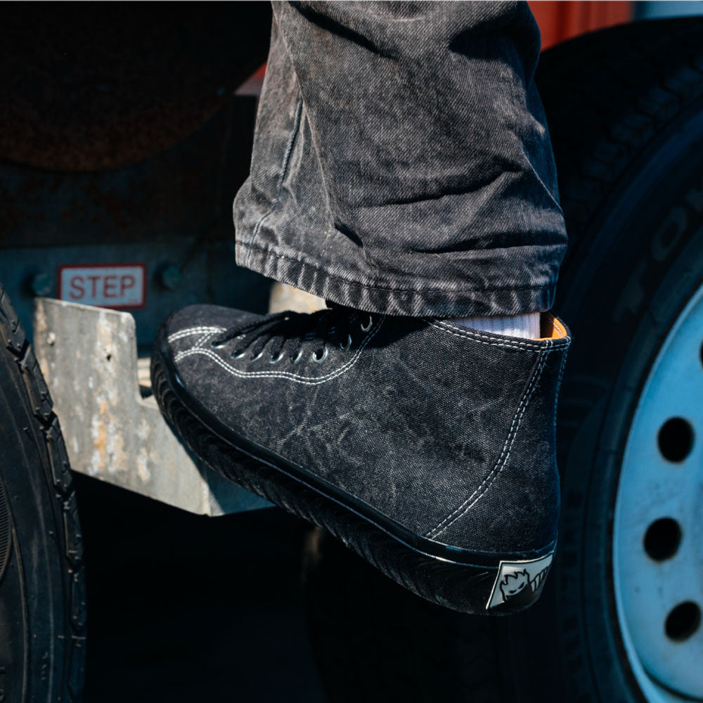 LAST RESORT AB x SPITFIRE - VM003 CANVAS HI - Washed Black - Black