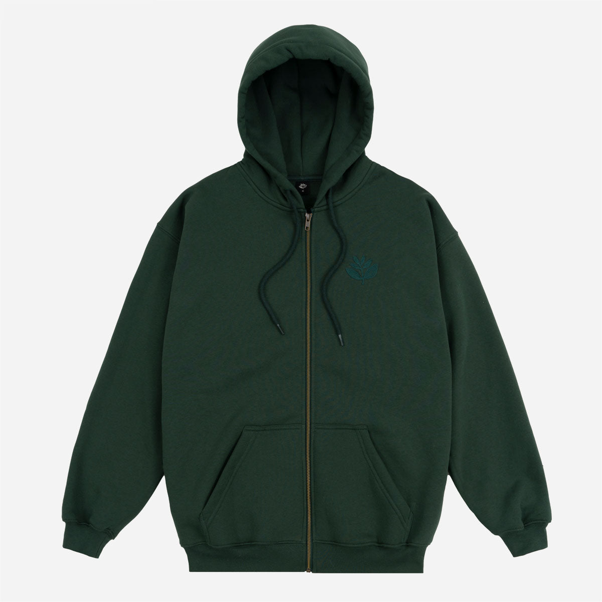 Magenta - Patch Zipped Hoodie - Green