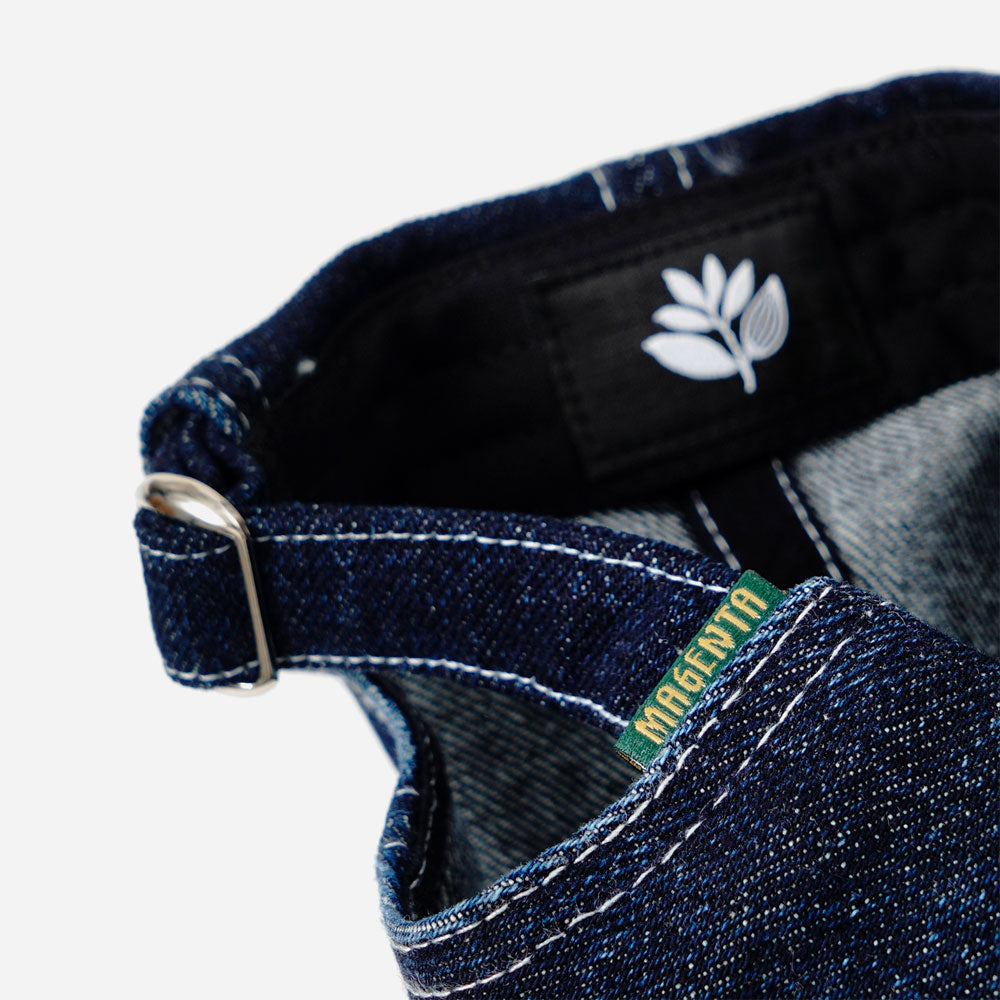Magenta - Bird Denim Dad Hat - Blue