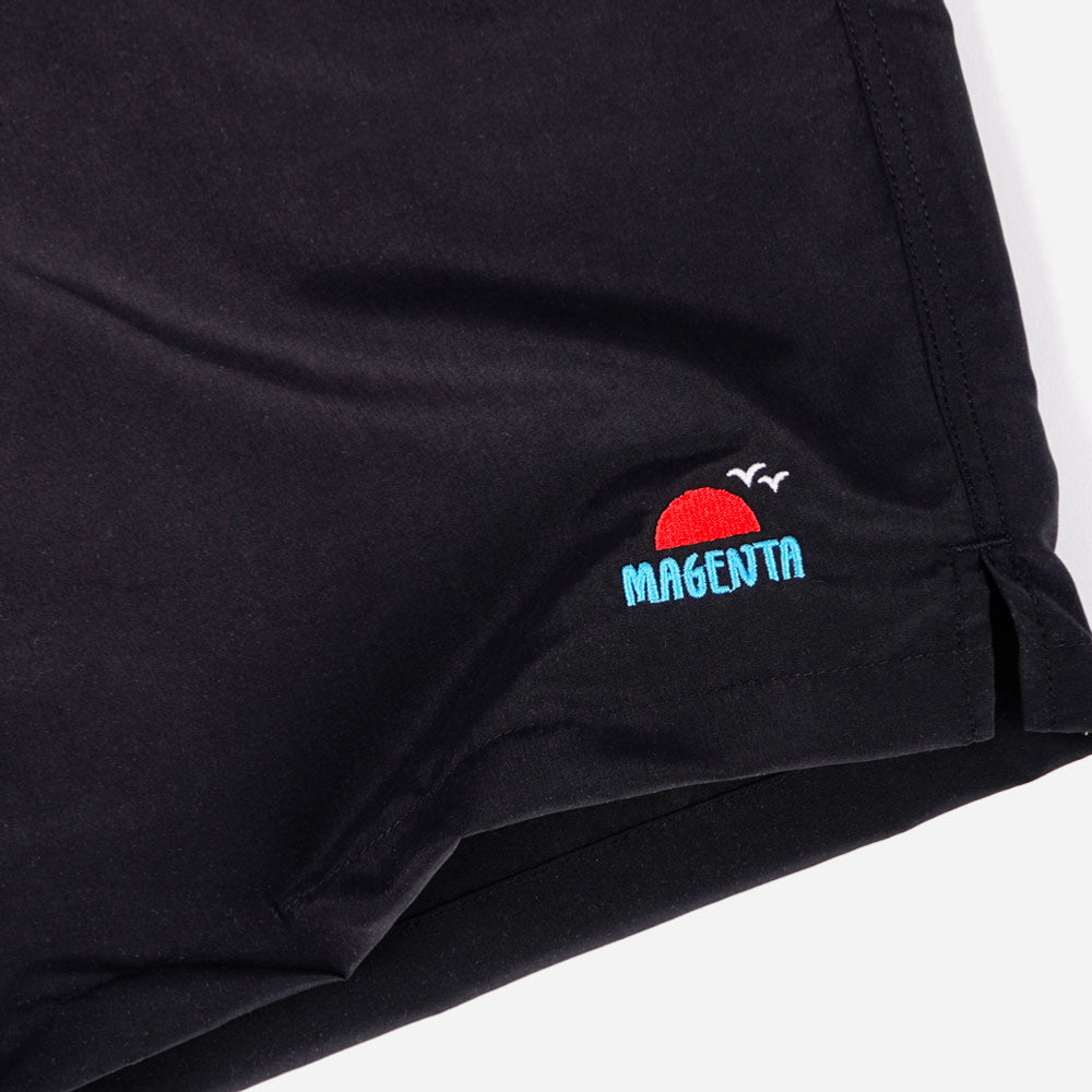 MAGENTA - SUNSET NYLON SHORTS - Black