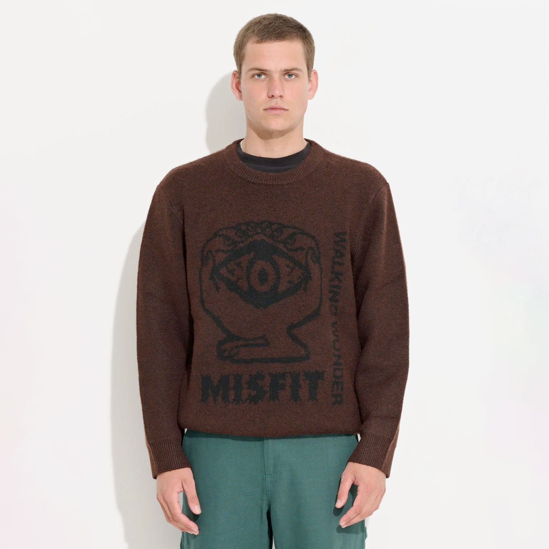Misfit Shapes - Walking Wonders Knit Crew - Brown
