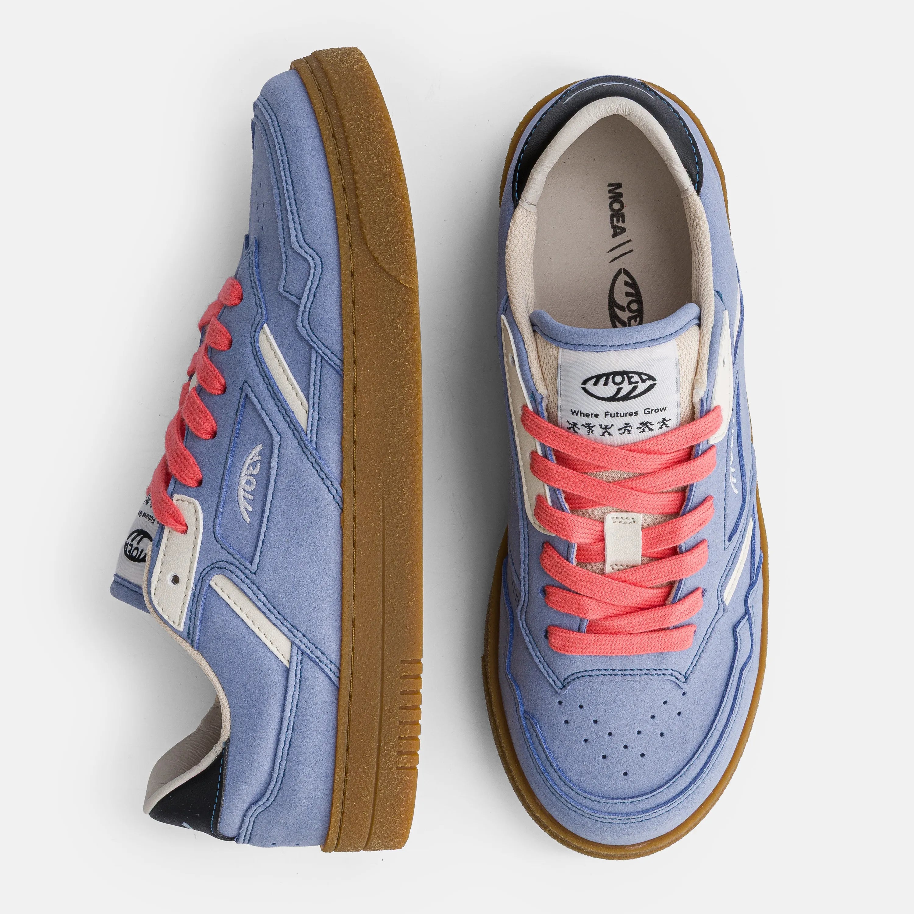 Baskets MoEa Origin Low Lila Suede and Beige Corn