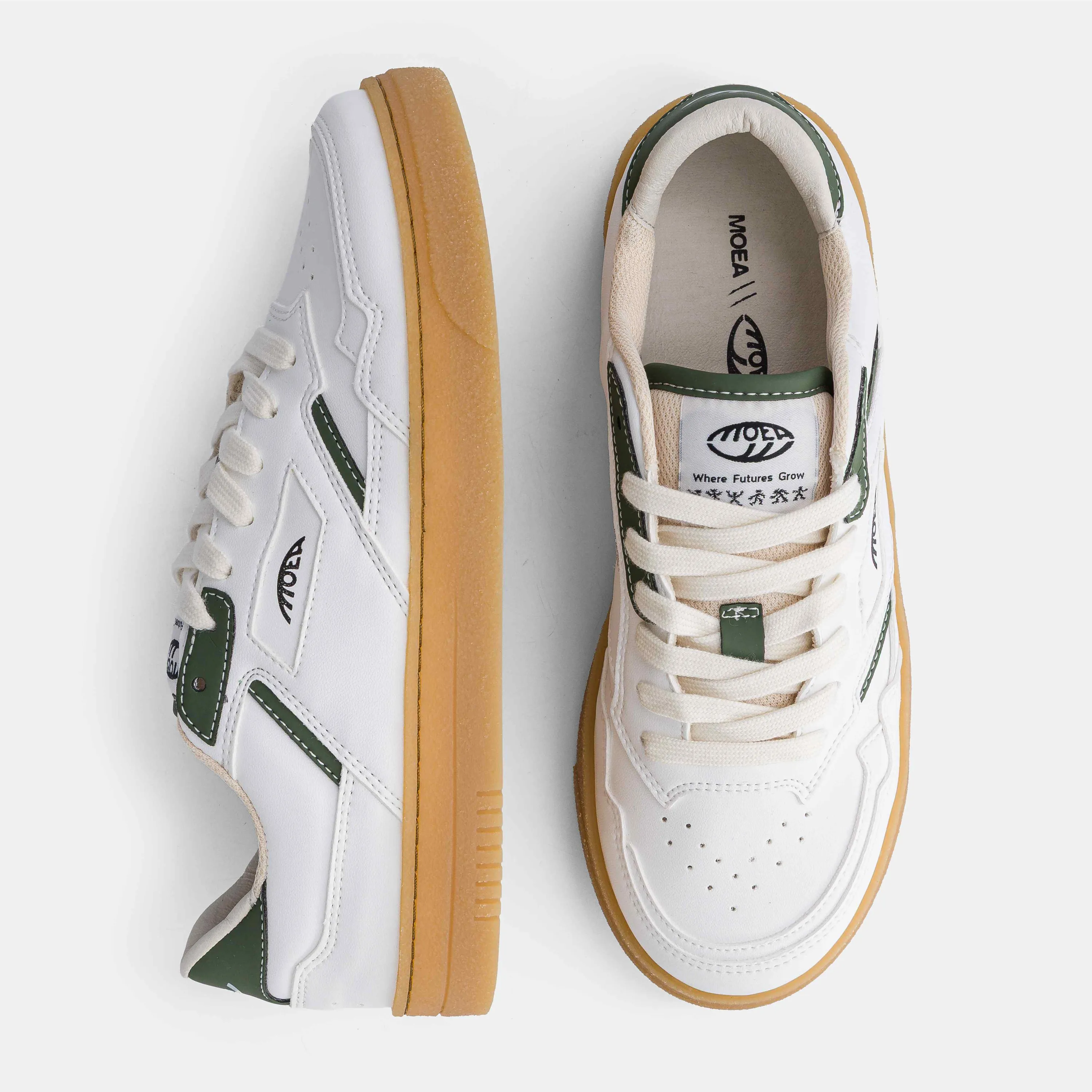 Baskets MoEa Origin Low Apple White & Green