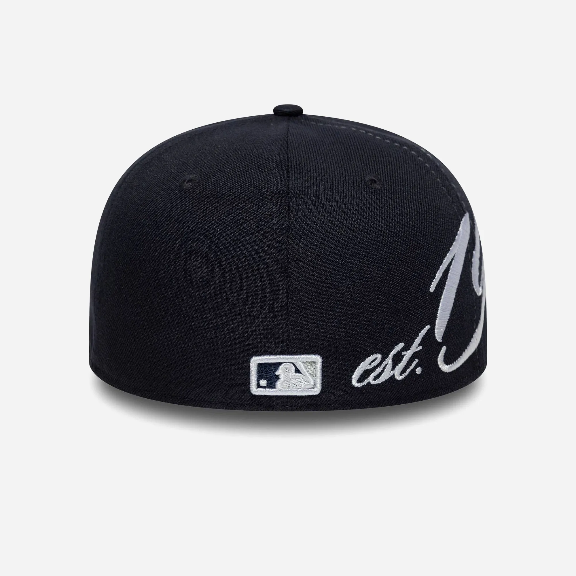 Rear view of navy blue cap with official MLB logo.