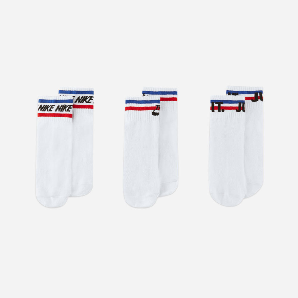 Nike - Everyday Essential 3 Pack Ankle Socks - White / Black / Royal