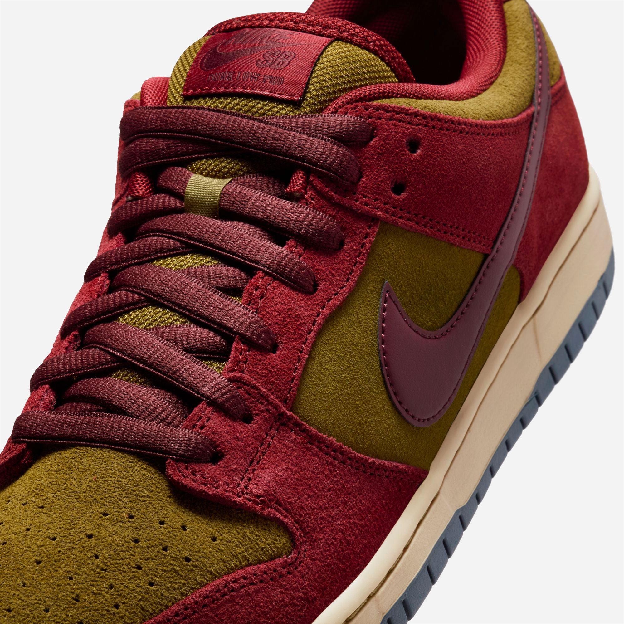 Nike SB - Dunk Low Pro - Dark Team Red / Burgundy Crush Olive Flak