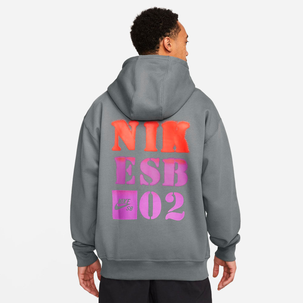 NIKE SB - FLEECE PULLOVER HOODIE STENCIL - Smoke Grey