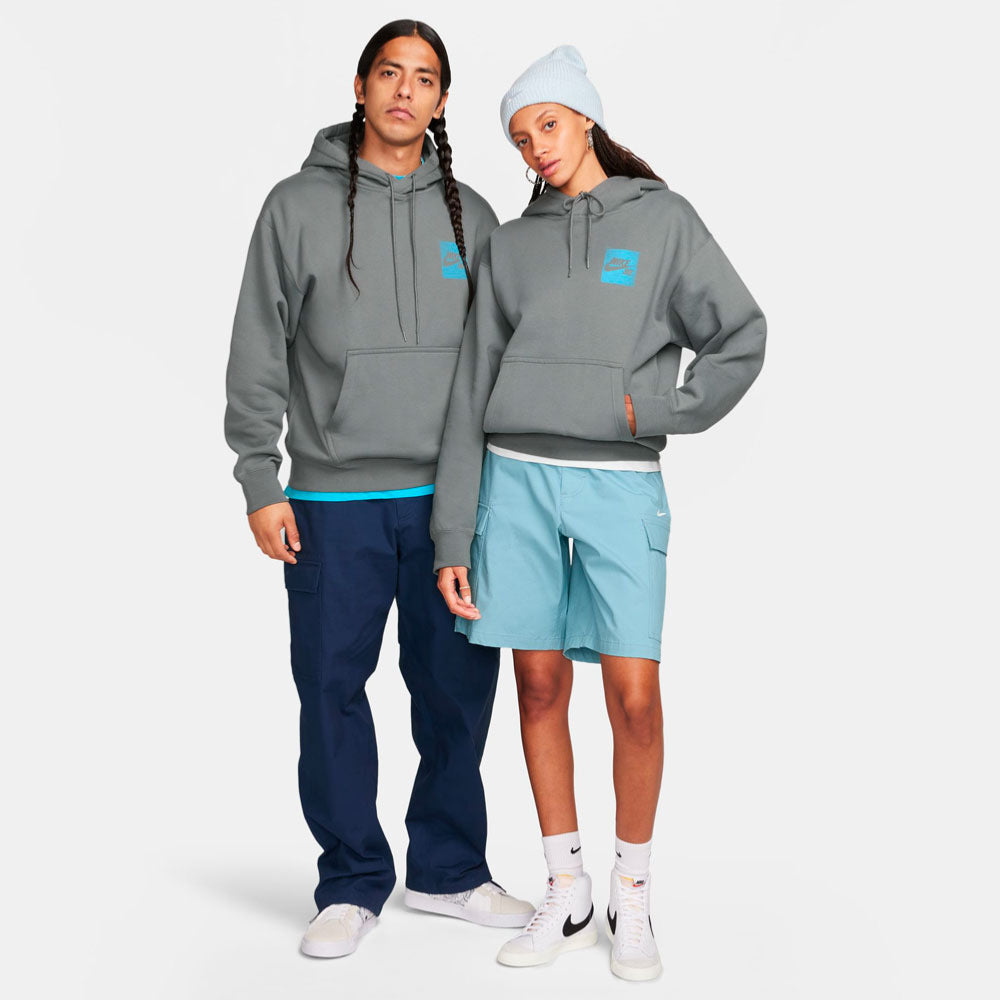 NIKE SB - FLEECE PULLOVER HOODIE STENCIL - Smoke Grey