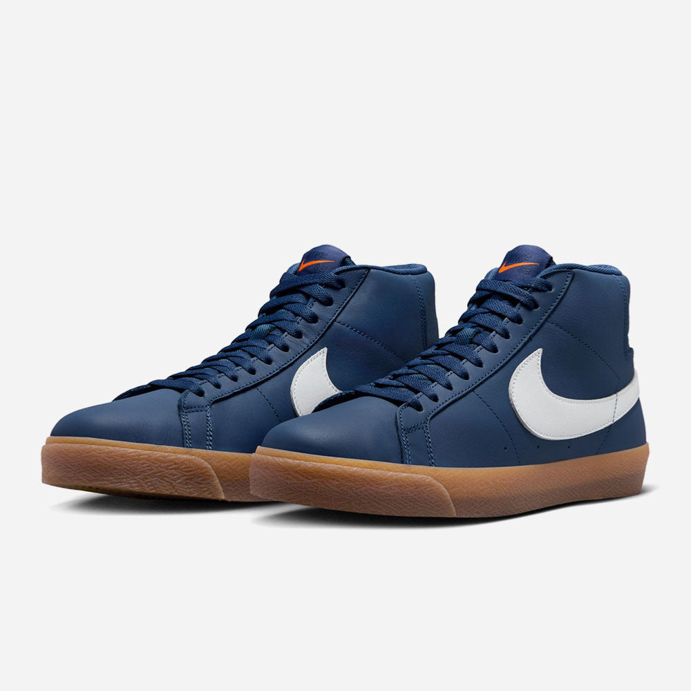NIKE SB - ZOOM BLAZER MID - NAVY WHITE NAVY GUM LIGHT BROWN