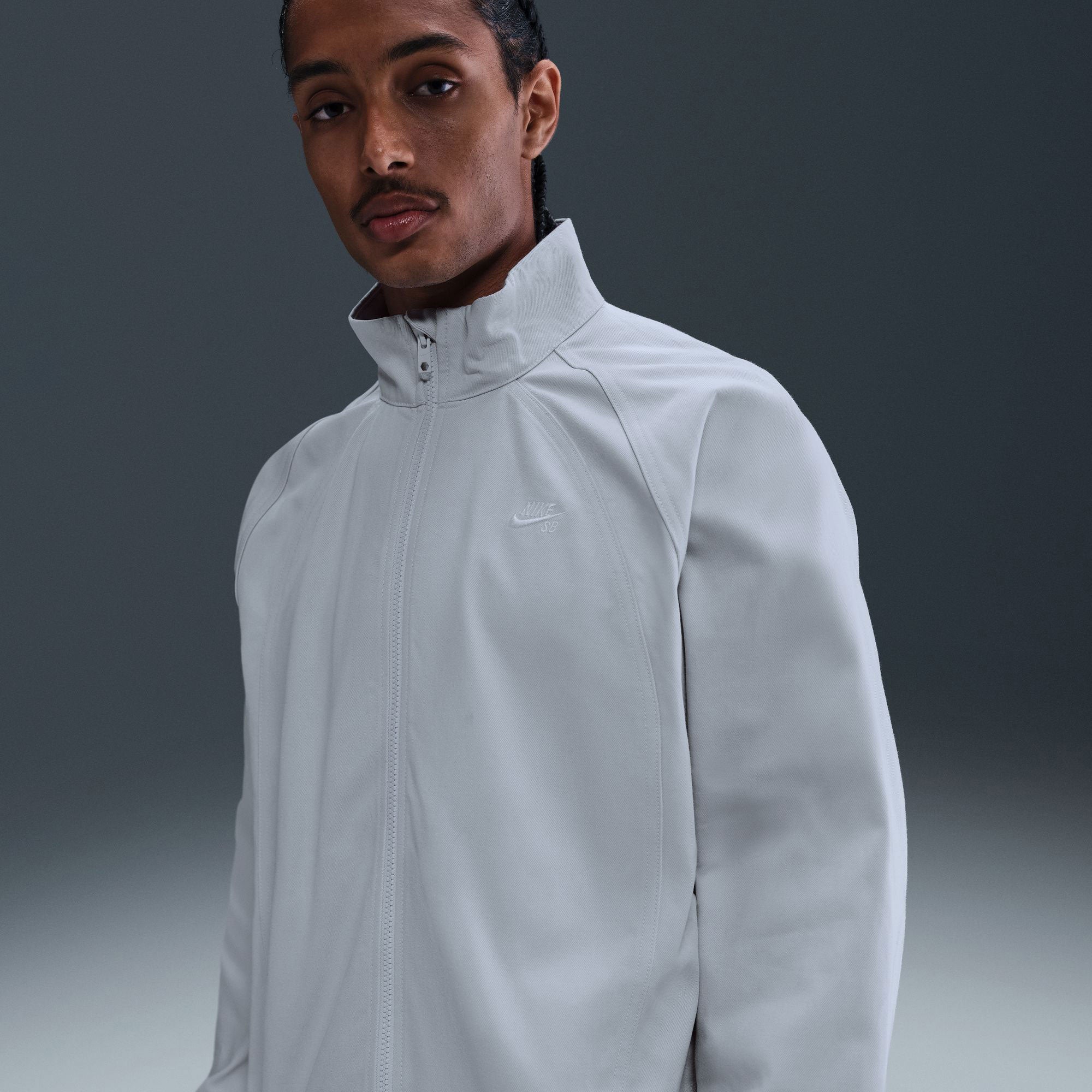 Nike SB - Denim Full-Zip Track Jacket - Football Grey / White