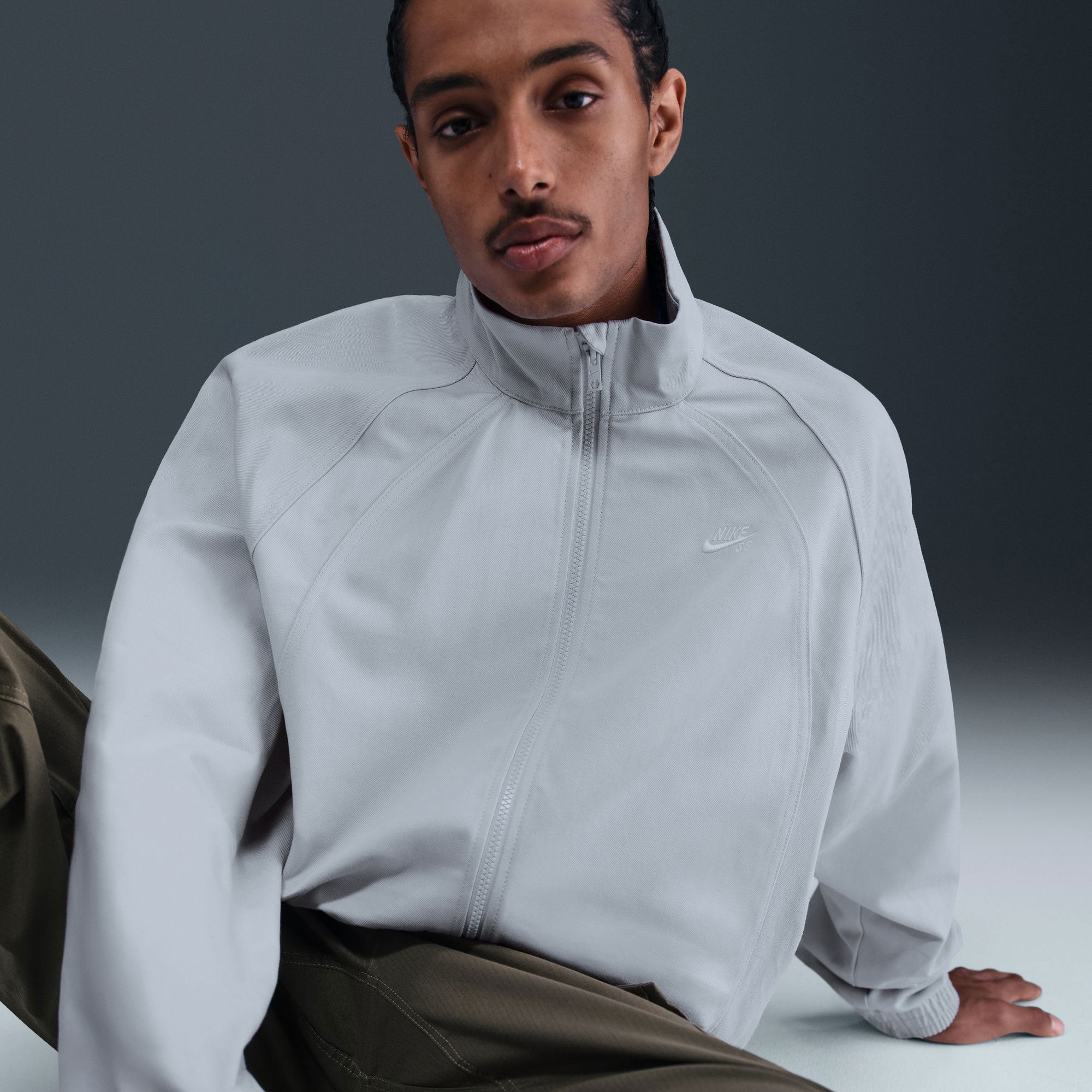 Nike SB - Denim Full-Zip Track Jacket - Football Grey / White