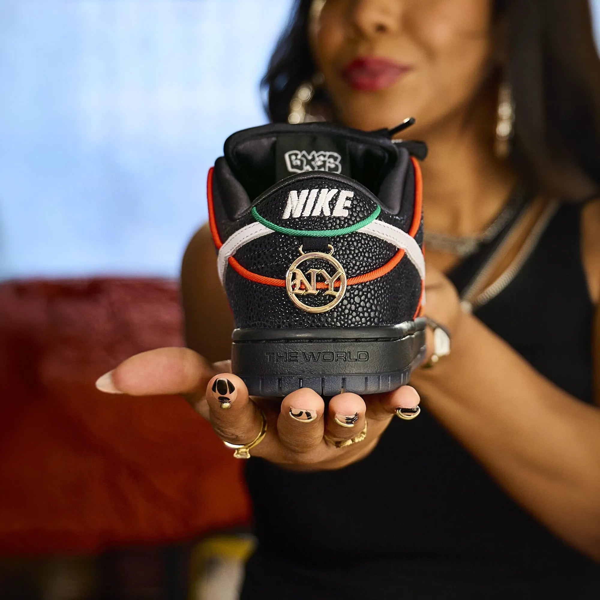 Nike SB Dunk Low Pro "Bronx Girls Skate" QS - Black / White - Challenge Red - Total Orange