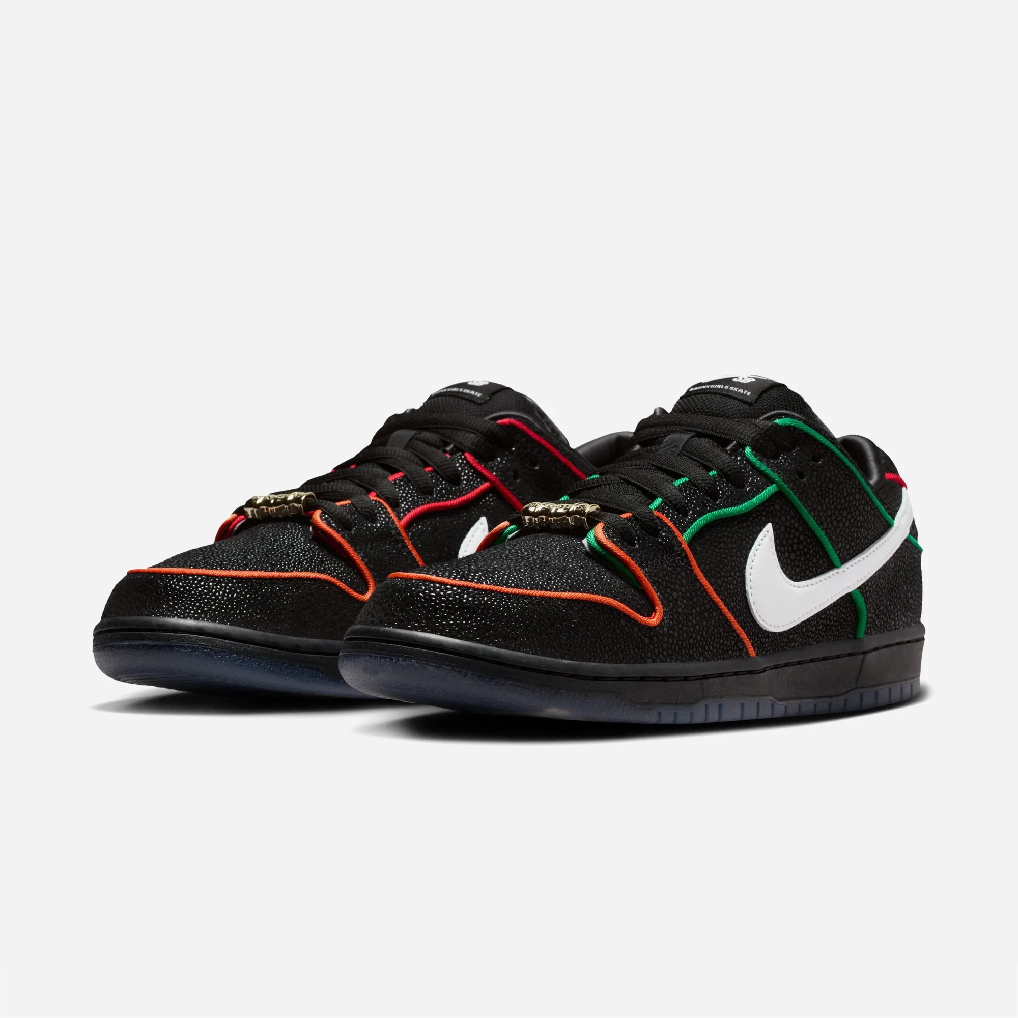 Nike SB Dunk Low Pro "Bronx Girls Skate" QS - Black / White - Challenge Red - Total Orange