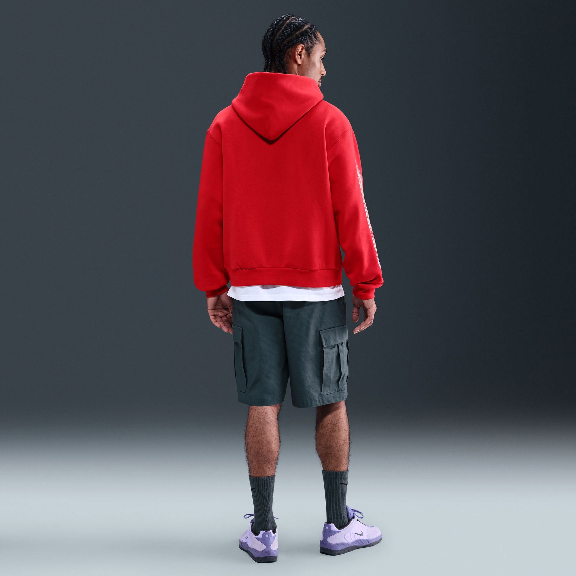 Nike SB - GFX Fleece Pullover Hoodie - Light Crimson / White