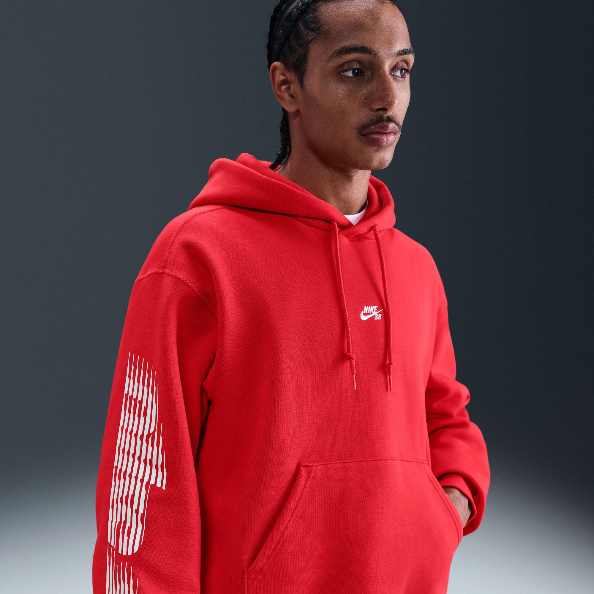 Nike SB - GFX Fleece Pullover Hoodie - Light Crimson / White