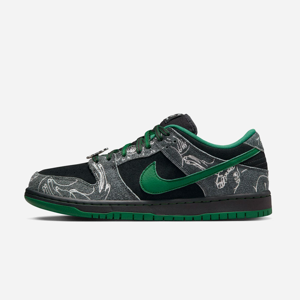 NIKE SB - DUNK LOW PRO x THERE SKATEBOARDS - Black Gorge Green White