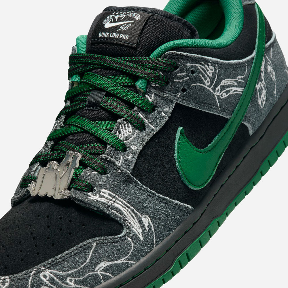 NIKE SB - DUNK LOW PRO x THERE SKATEBOARDS - Black Gorge Green White