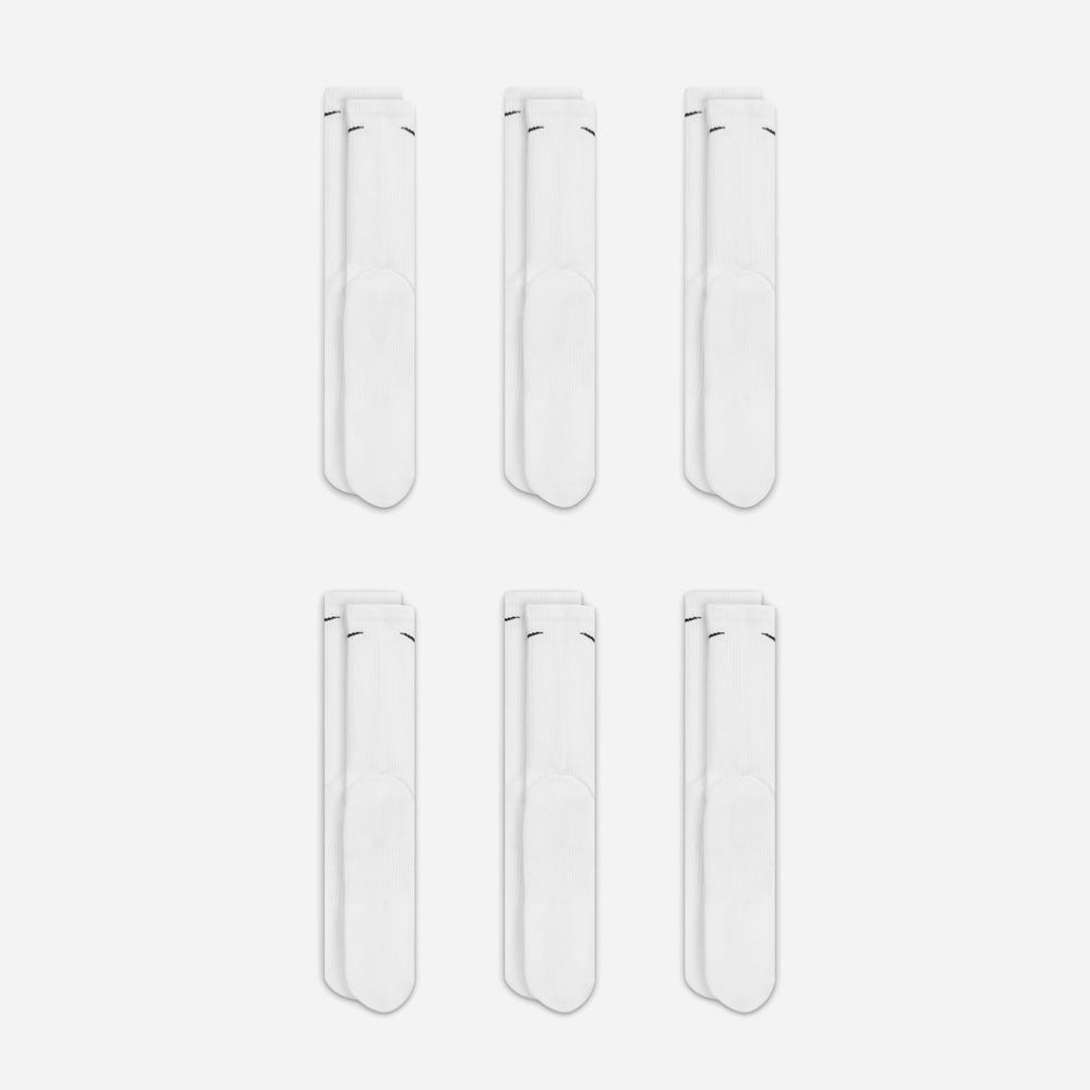 Nike - Everyday Plus Cushioned 6 Pack Socks - White Black