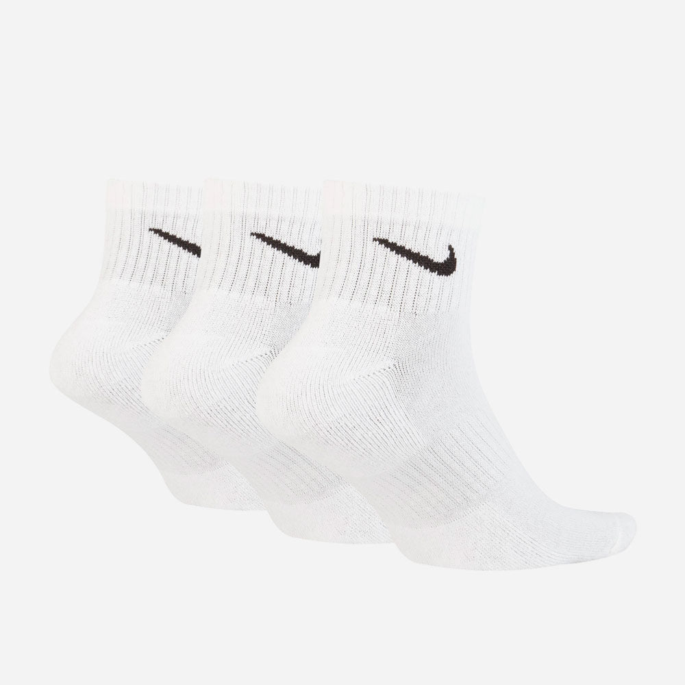 NIKE - TRAINING LIGHTWEIGHT ANKLE 3 PACK SOCKS - White - Black