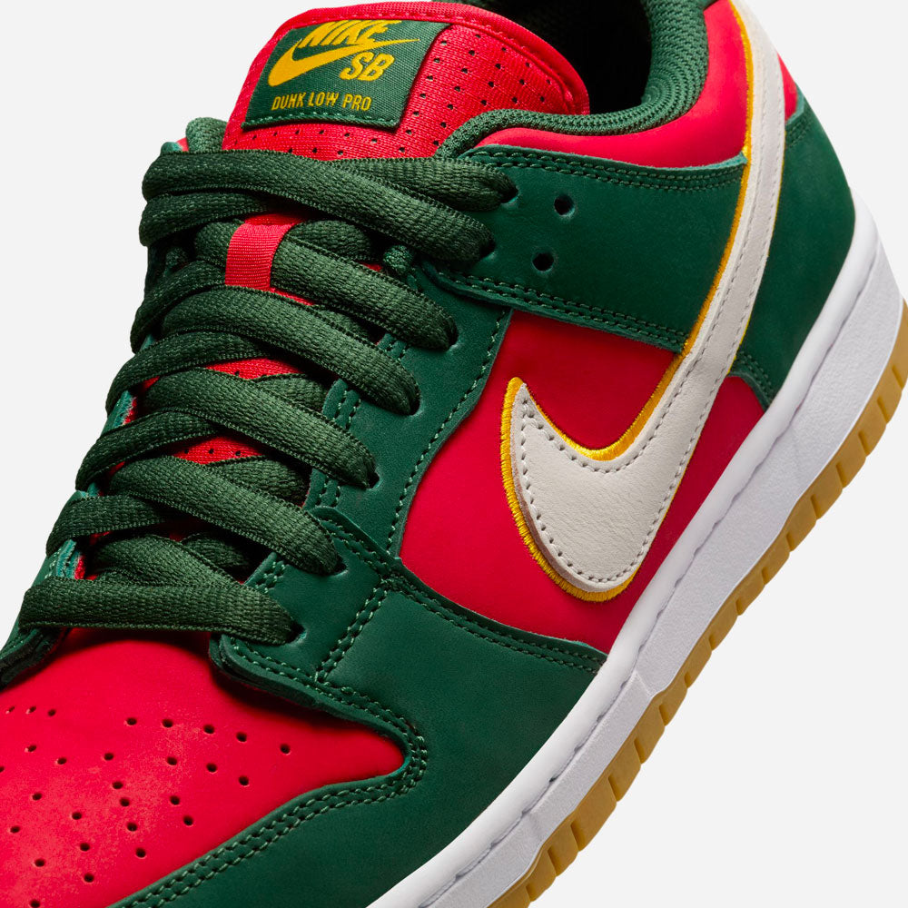 Nike SB - Dunk Low Premium Seattle SuperSonics - Fire White University Gold Fire Red