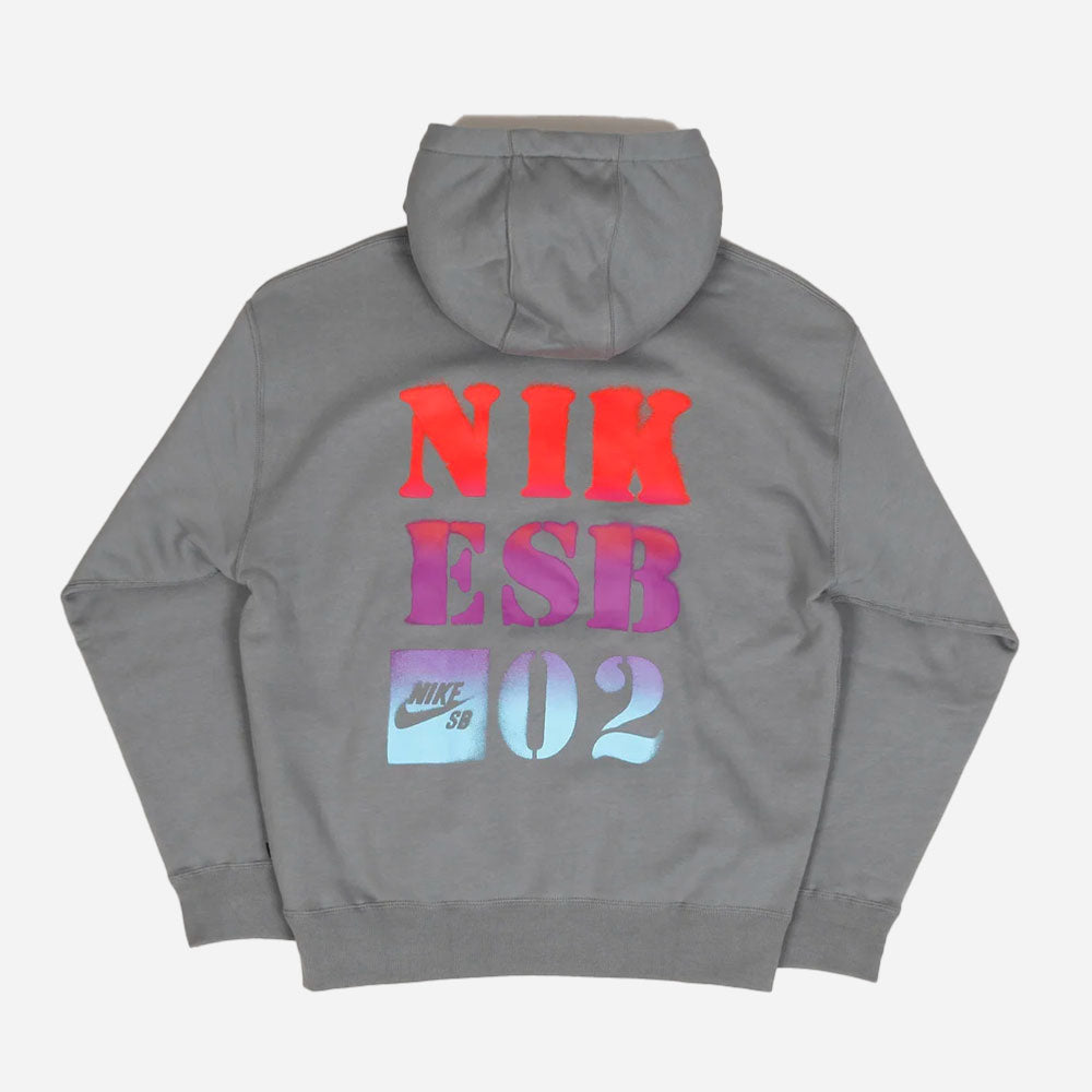 NIKE SB - FLEECE PULLOVER HOODIE STENCIL - Smoke Grey